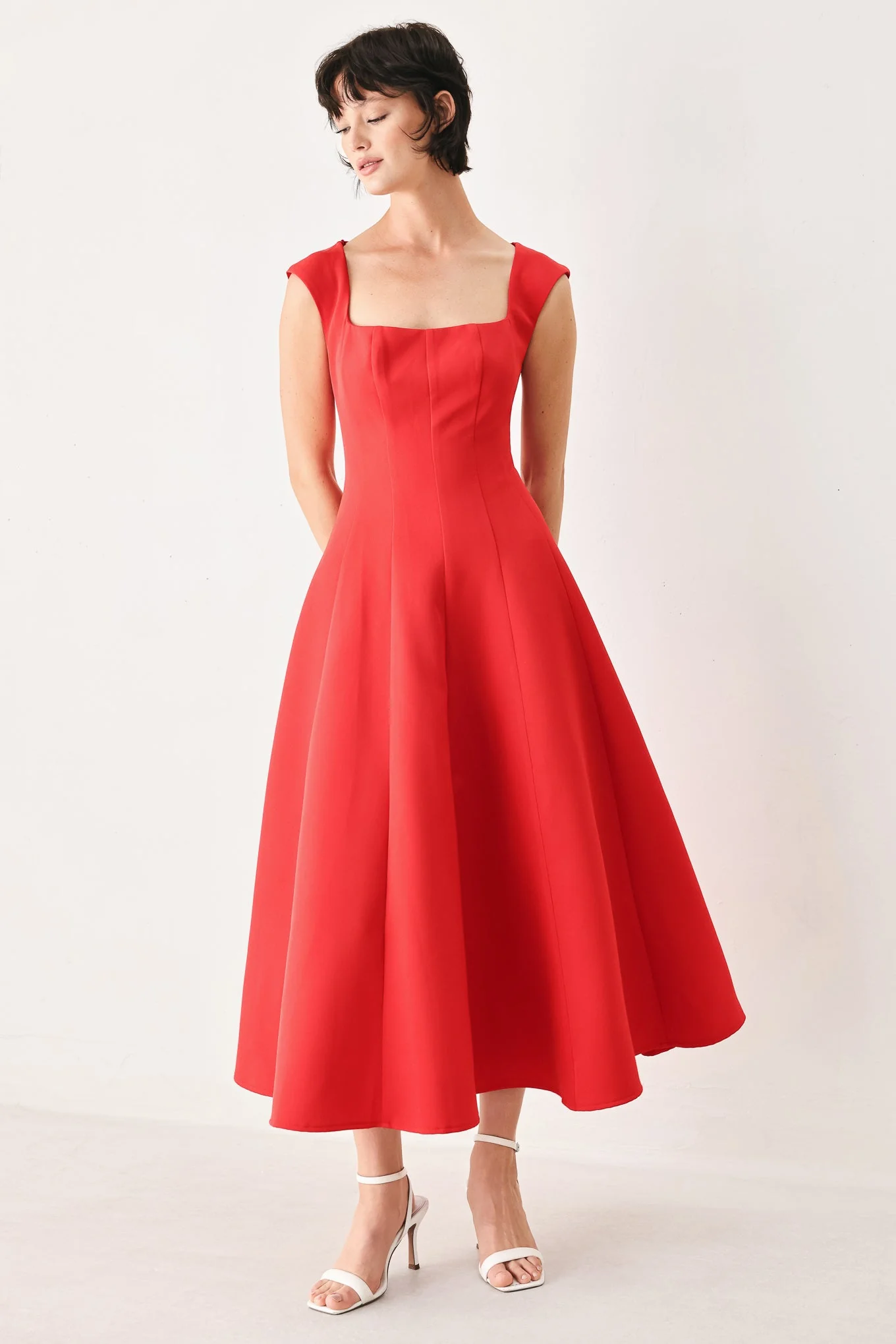 Scarlet Romance Woven Midi Dress - Image 5