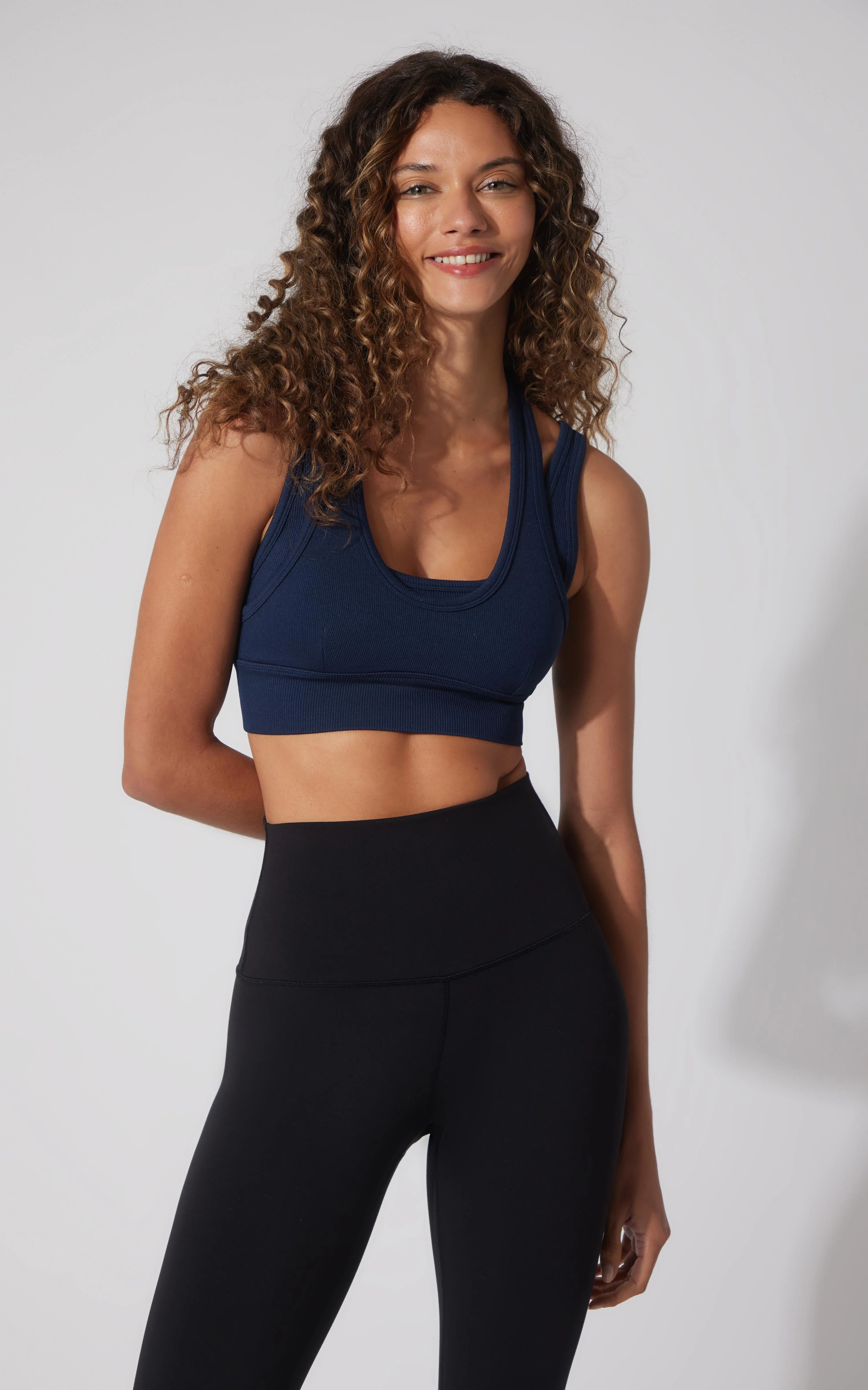 Seamless Ribbed Double Layer Bra - Image 3