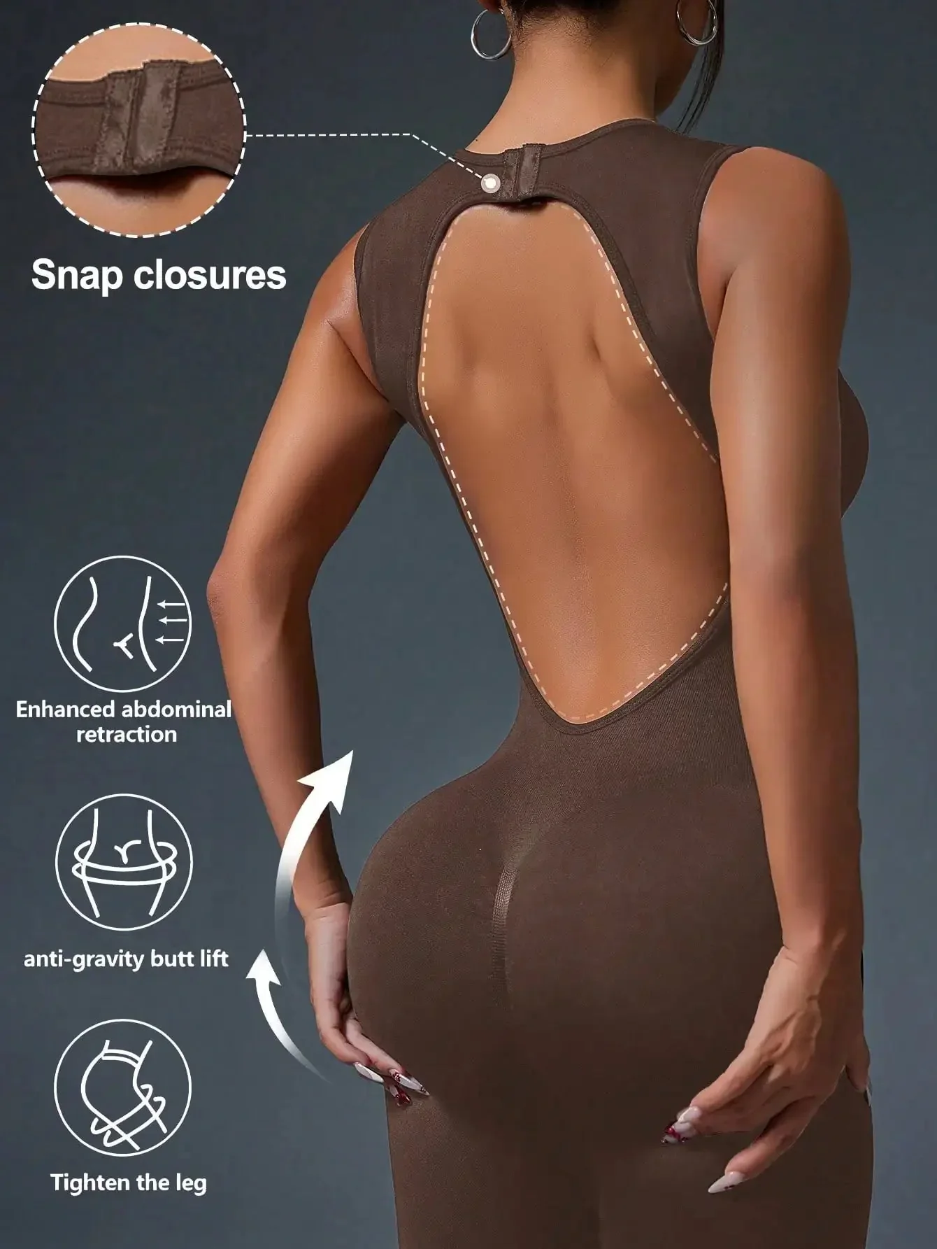 🧘‍♀️ Seamless Sleeveless Yoga Jumpsuit with Zipper Closure - Image 7