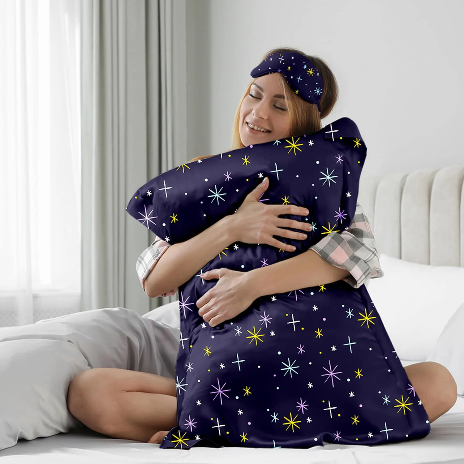 Seeboo 5-Piece: Silky Satin Cozy Comfortable Blush Sleep Set for Peaceful Sleep and Healthy Skin - Image 32