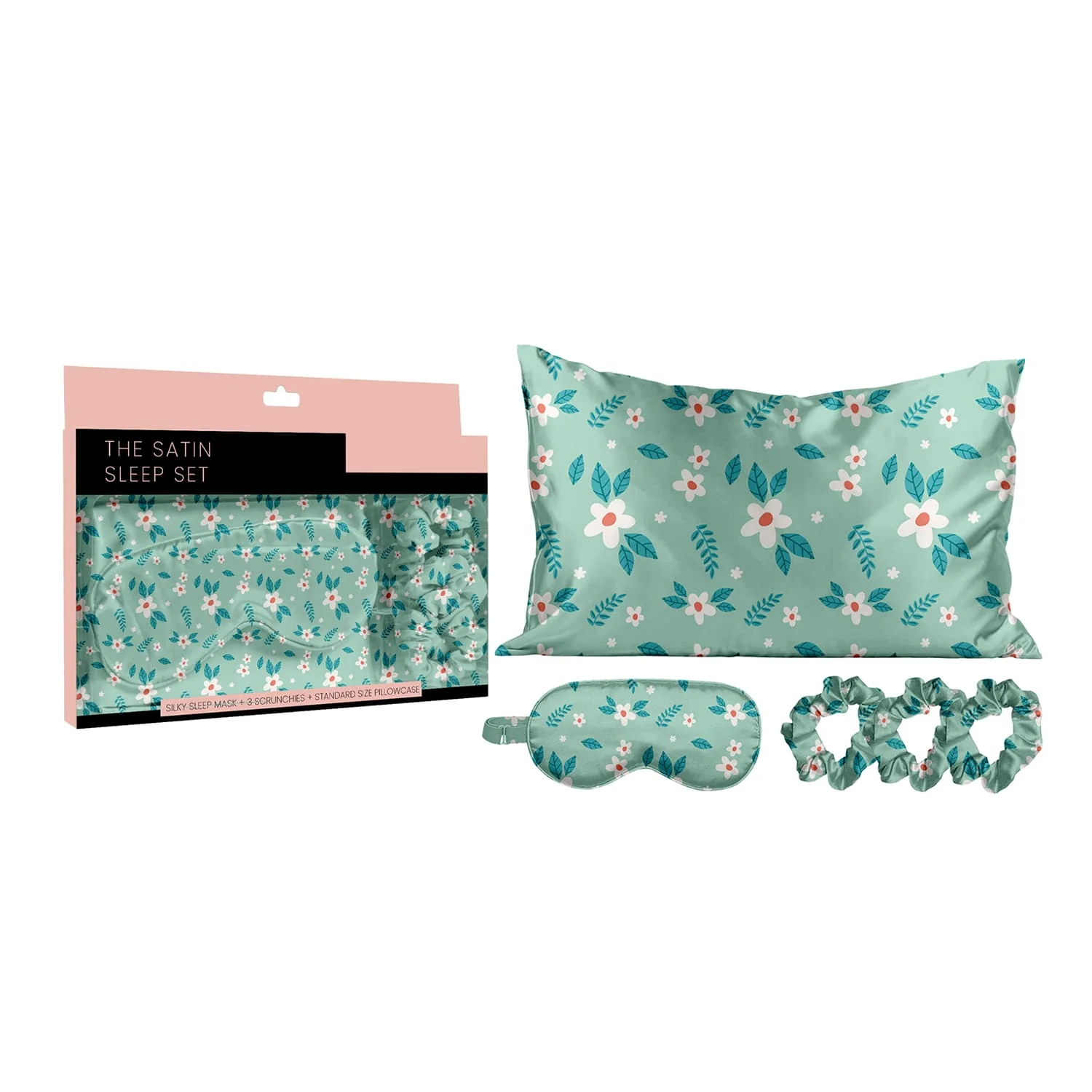 Seeboo 5-Piece: Silky Satin Cozy Comfortable Blush Sleep Set for Peaceful Sleep and Healthy Skin - Image 33