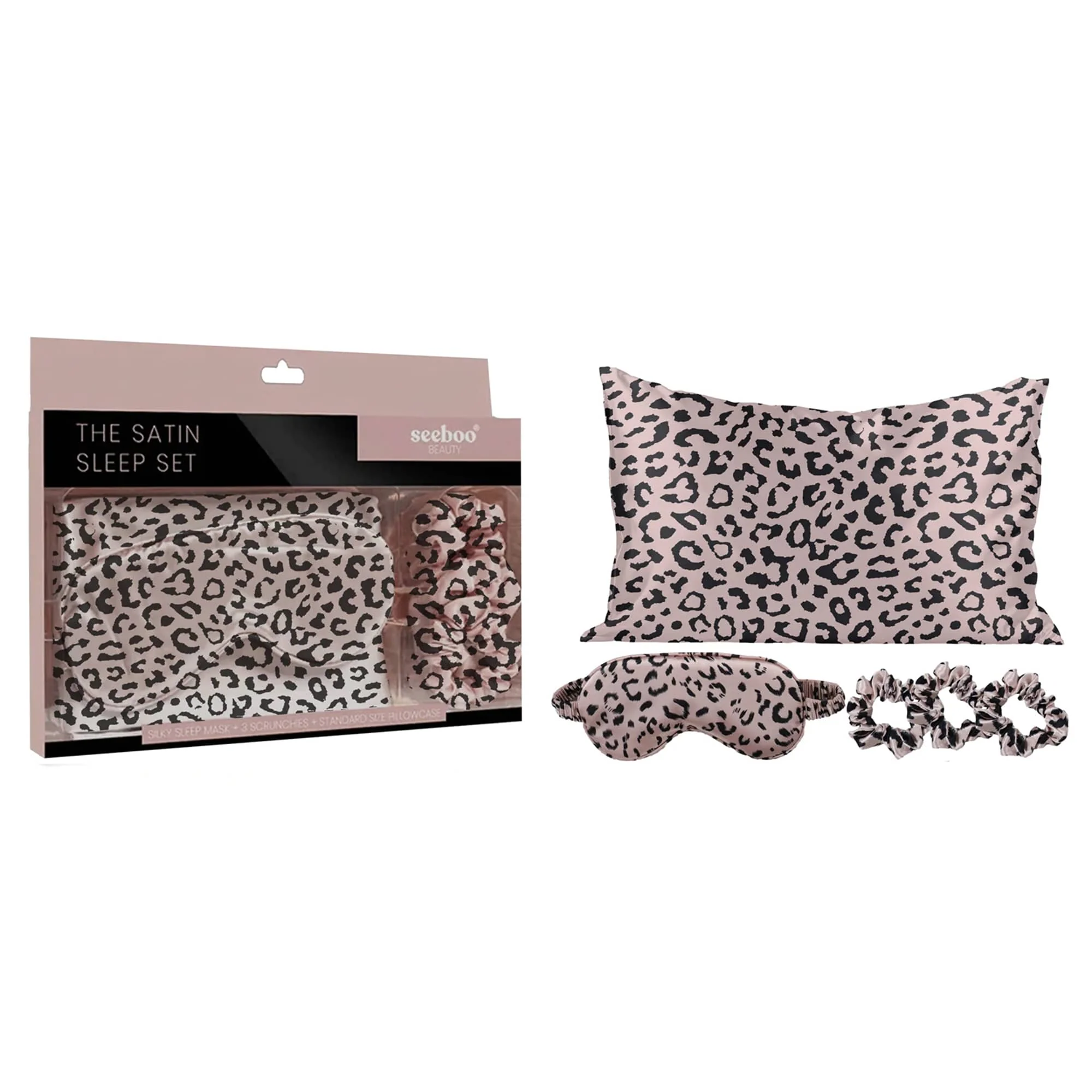 Seeboo 5-Piece: Silky Satin Cozy Comfortable Blush Sleep Set for Peaceful Sleep and Healthy Skin - Image 9
