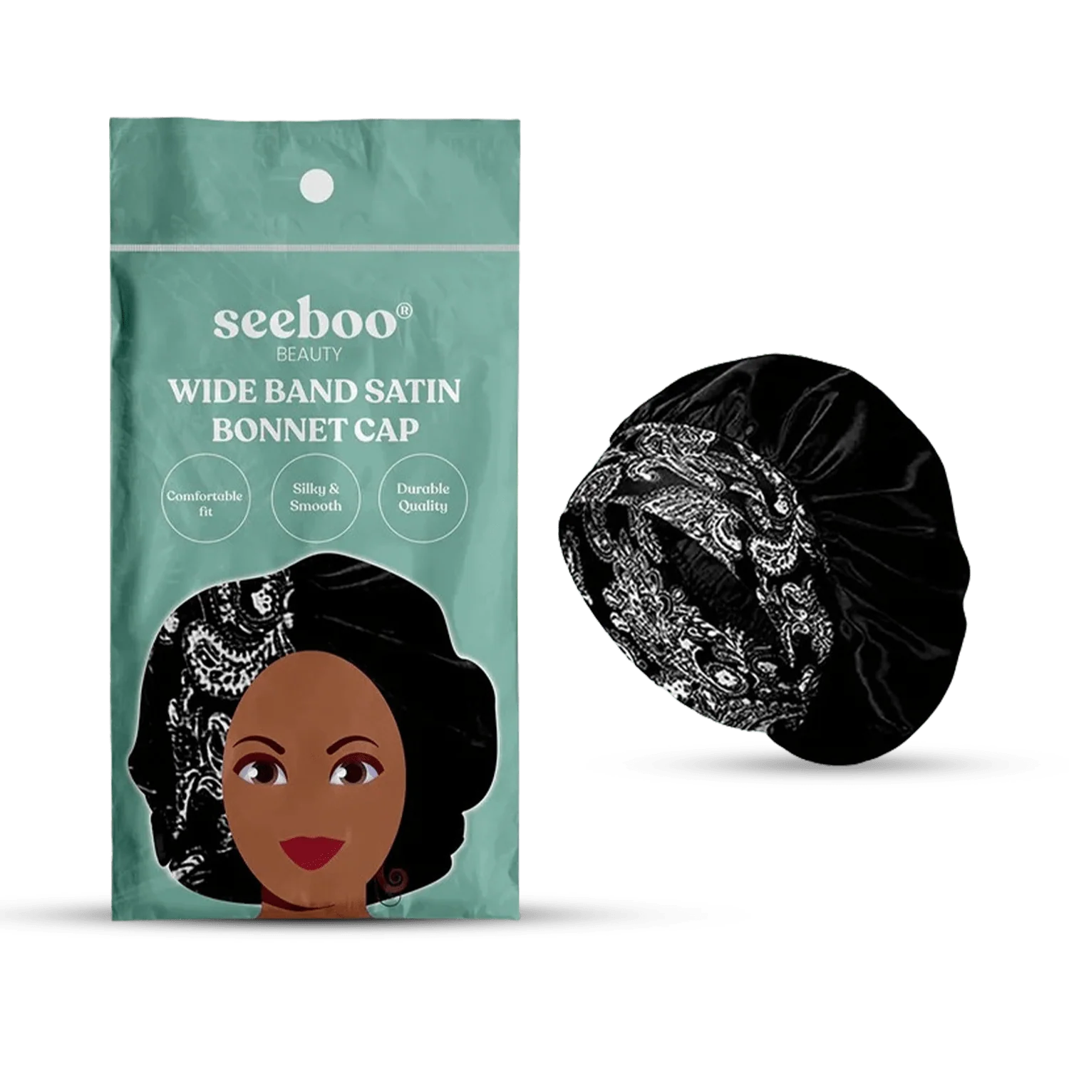 Seeboo Women's Silky Satin Head Scarf Hair Wrap Cap Hat Headband Sleeping Bonnet - Image 12