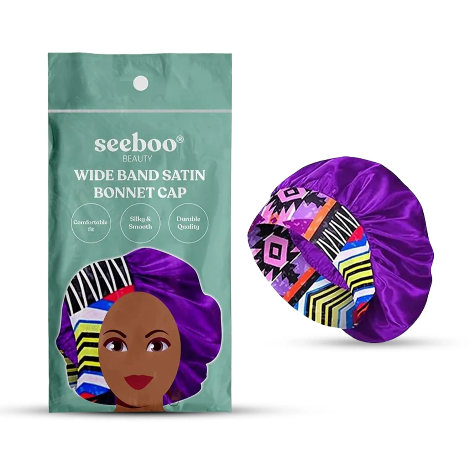 Seeboo Women's Silky Satin Head Scarf Hair Wrap Cap Hat Headband Sleeping Bonnet - Image 18