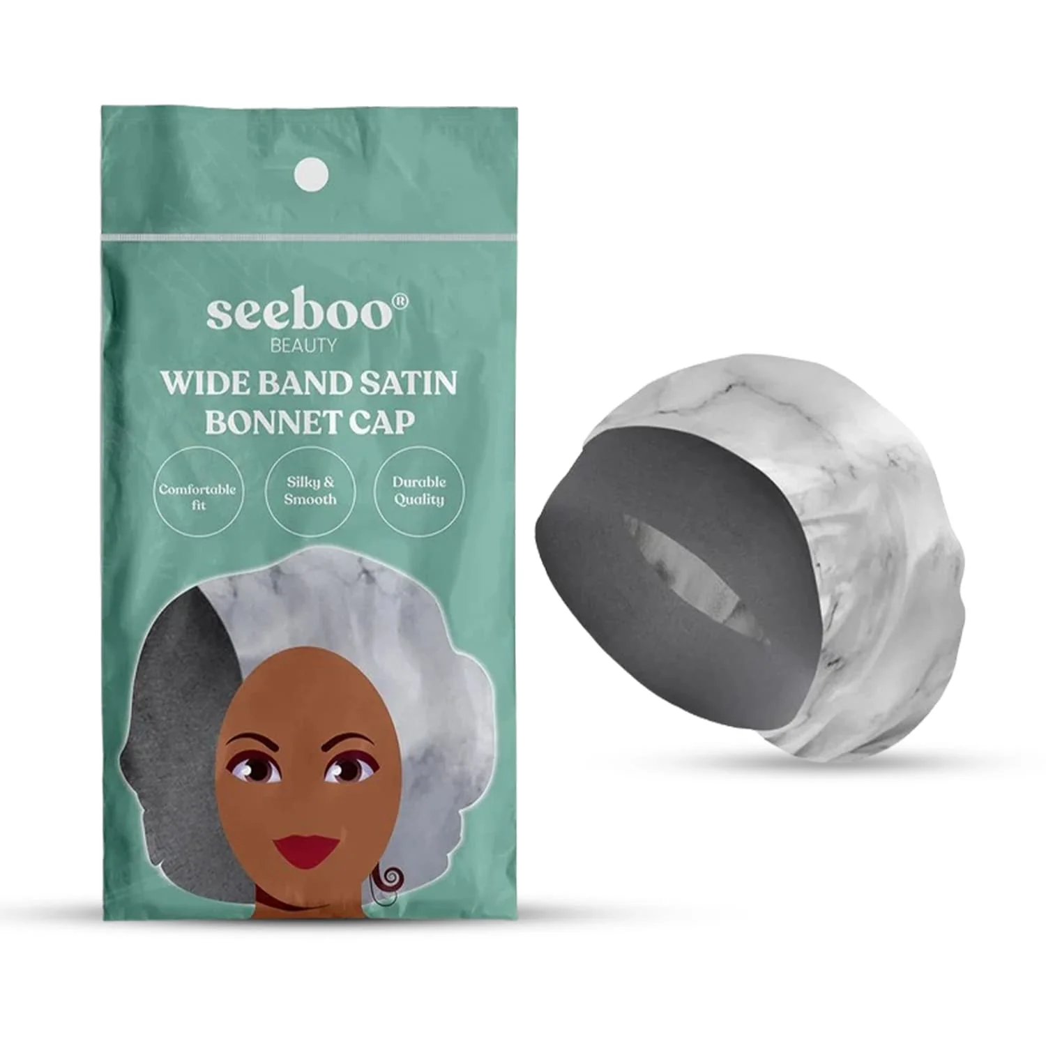 Seeboo Women's Silky Satin Head Scarf Hair Wrap Cap Hat Headband Sleeping Bonnet - Image 4