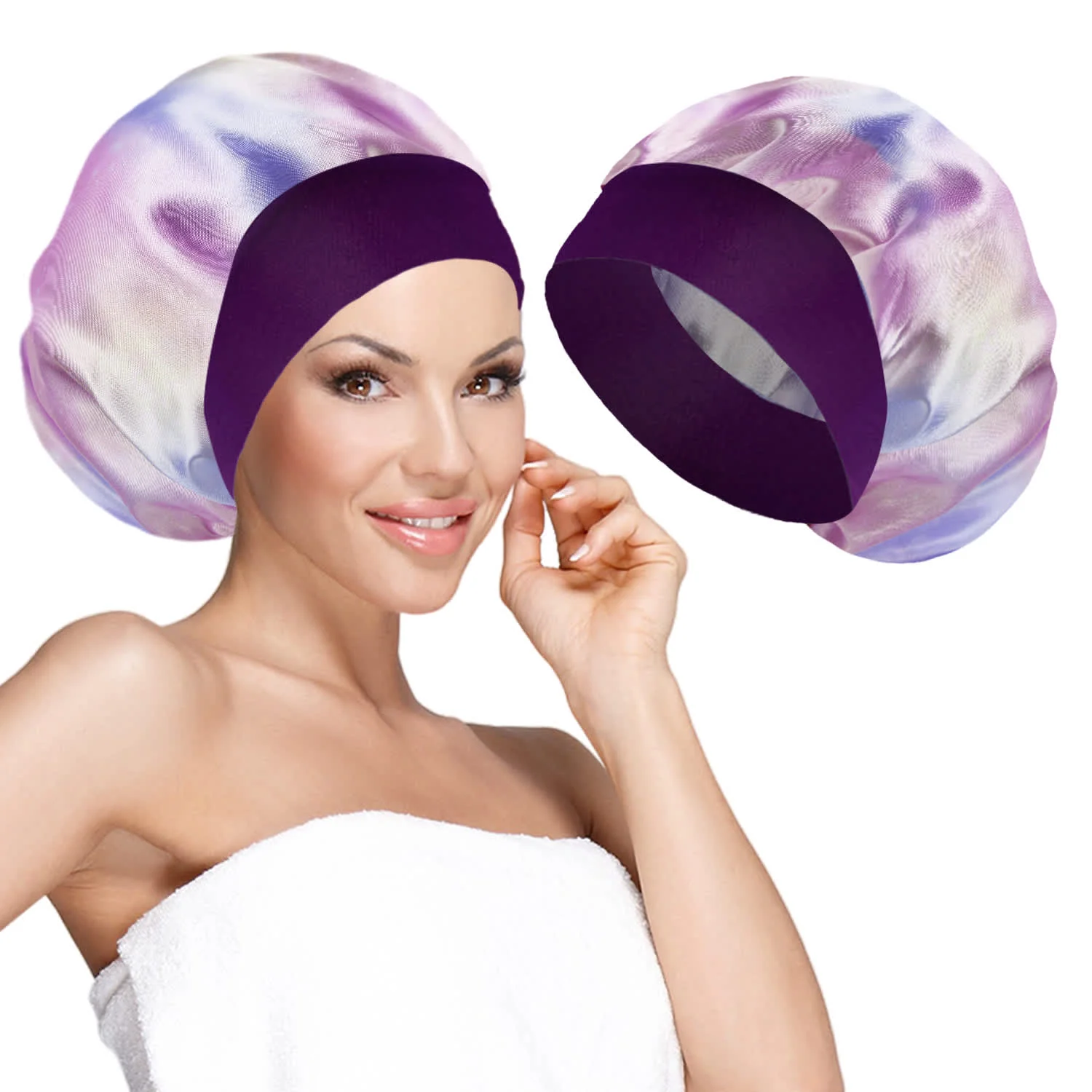 Seeboo Women's Silky Satin Head Scarf Hair Wrap Cap Hat Headband Sleeping Bonnet - Image 9