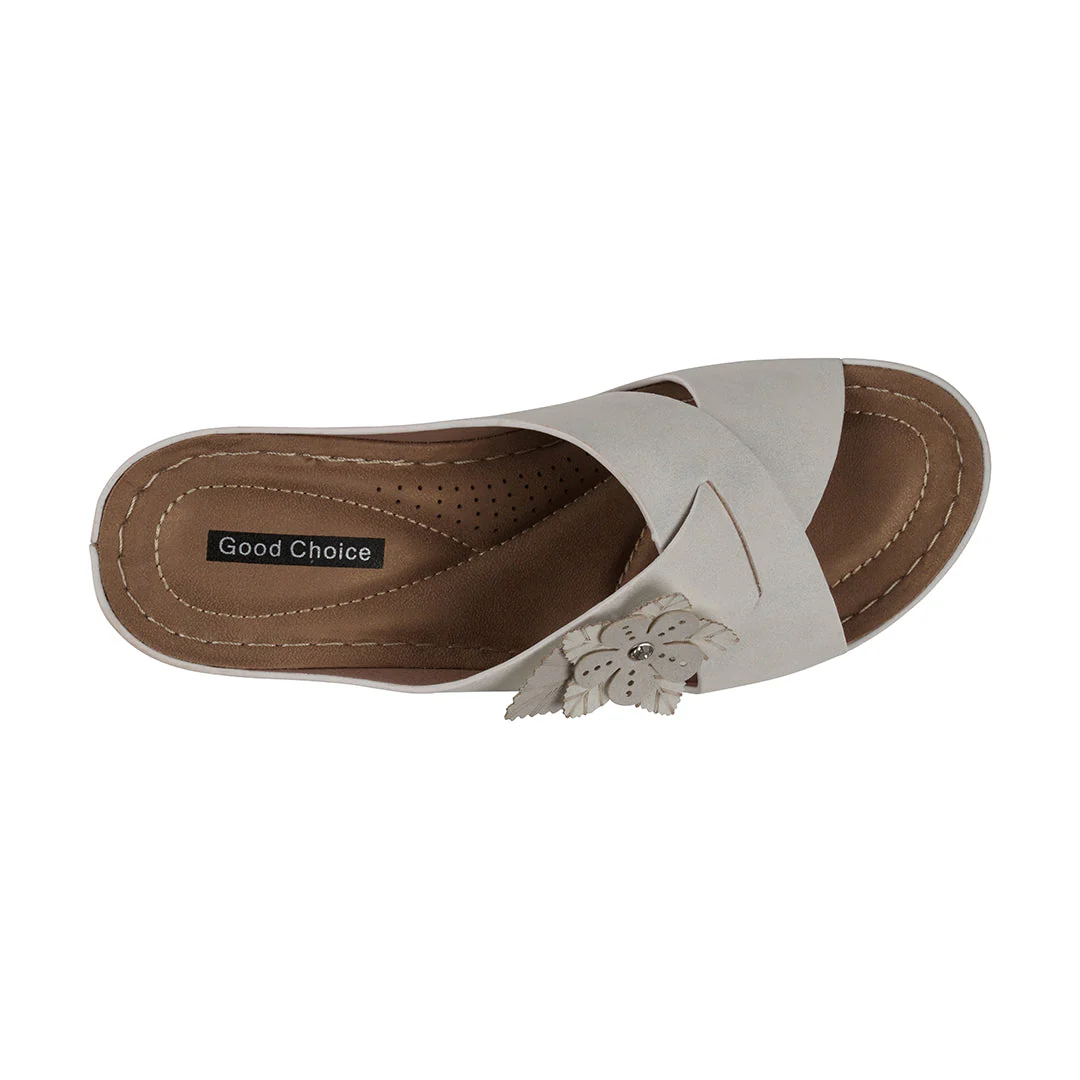 Selly White Wedge Sandals - Image 2