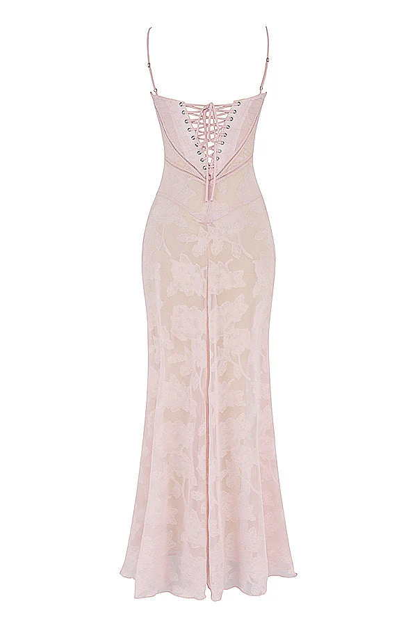 Sexy Flowers Lace Suspender Dress Summer Fashion Slim Back Lace-up Long Dresses Party Evening Club Clothing For Women - Image 13