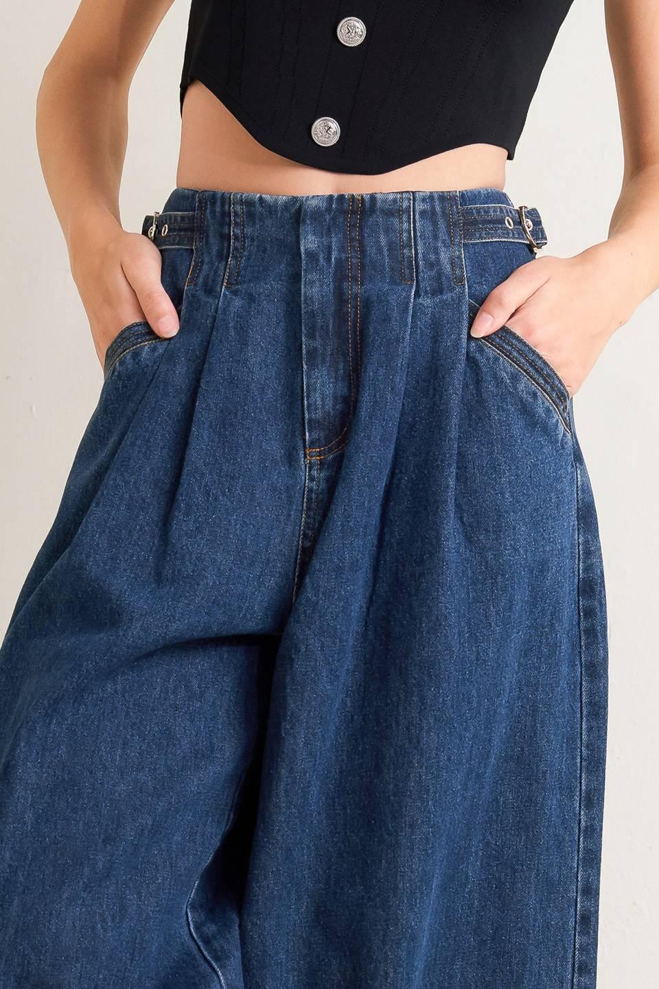 Sharp Femininity Denim Pants - Image 2