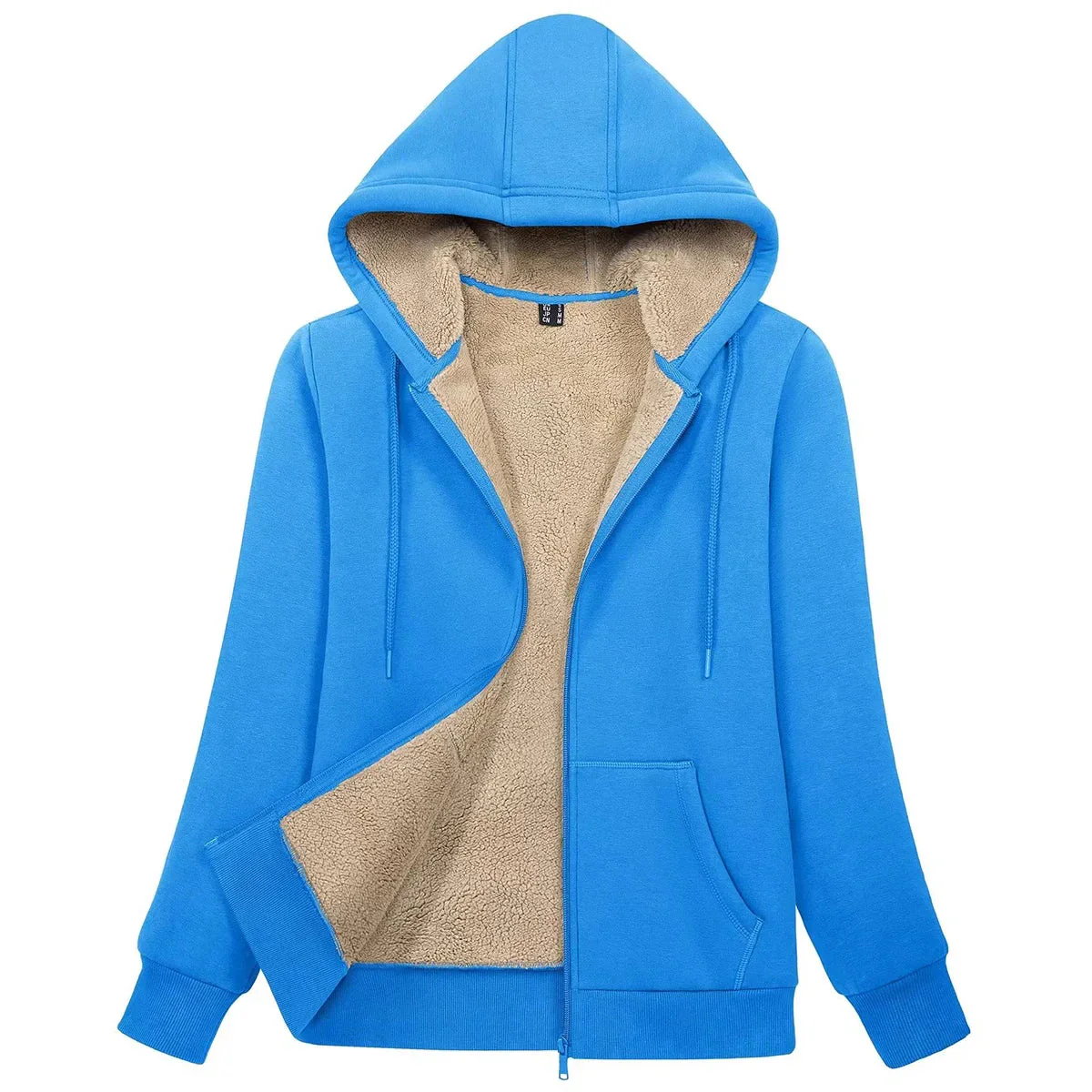 Sherpa-Lined Fleece Zip-Up Hoodie Jacket Women - Image 10