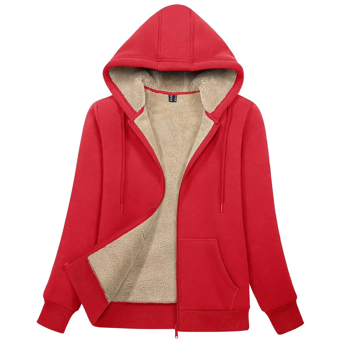 Sherpa-Lined Fleece Zip-Up Hoodie Jacket Women - Image 12
