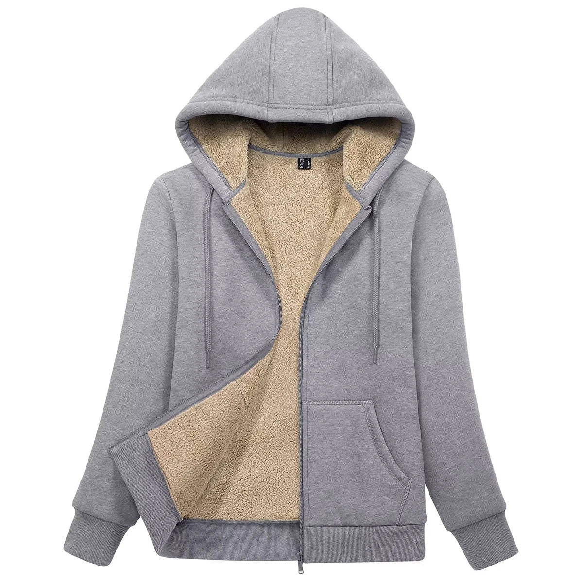 Sherpa-Lined Fleece Zip-Up Hoodie Jacket Women - Image 13