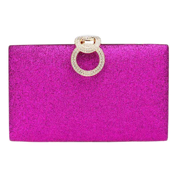 Shimmery Evening Clutch Crossbody Bag - Image 4