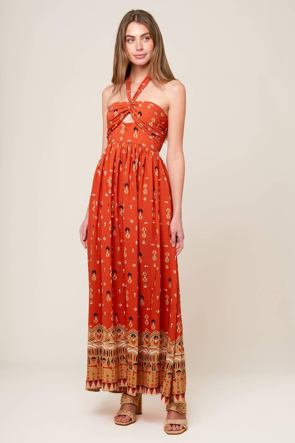 Sidewalk Café Terracotta Woven Maxi Dress - Image 3
