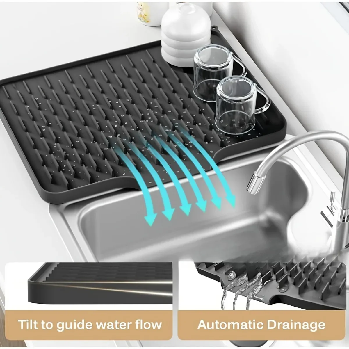 Silicone Sink Dish Drying Mat - Image 11