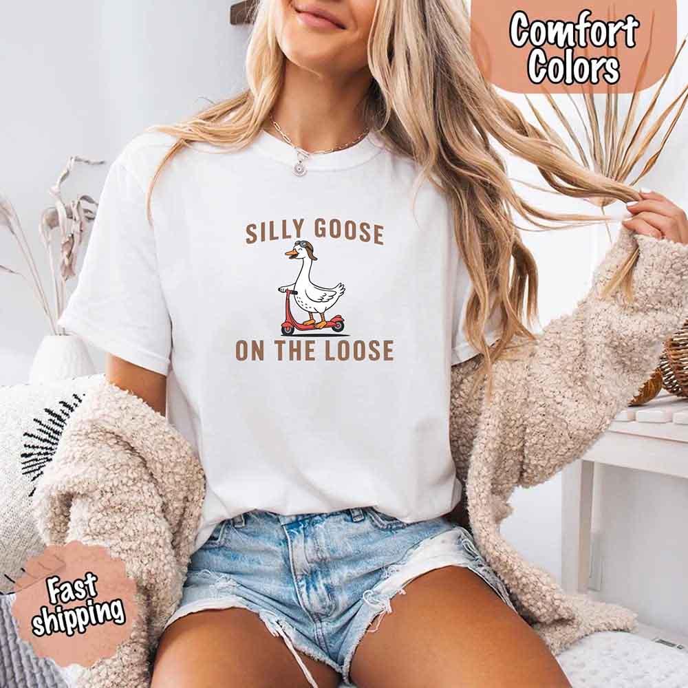 Silly Goose On The Loose Comfort Colors Tee – Funny Gift Shirt - Image 10