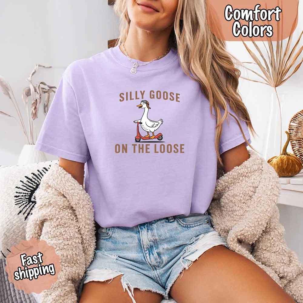Silly Goose On The Loose Comfort Colors Tee – Funny Gift Shirt - Image 14