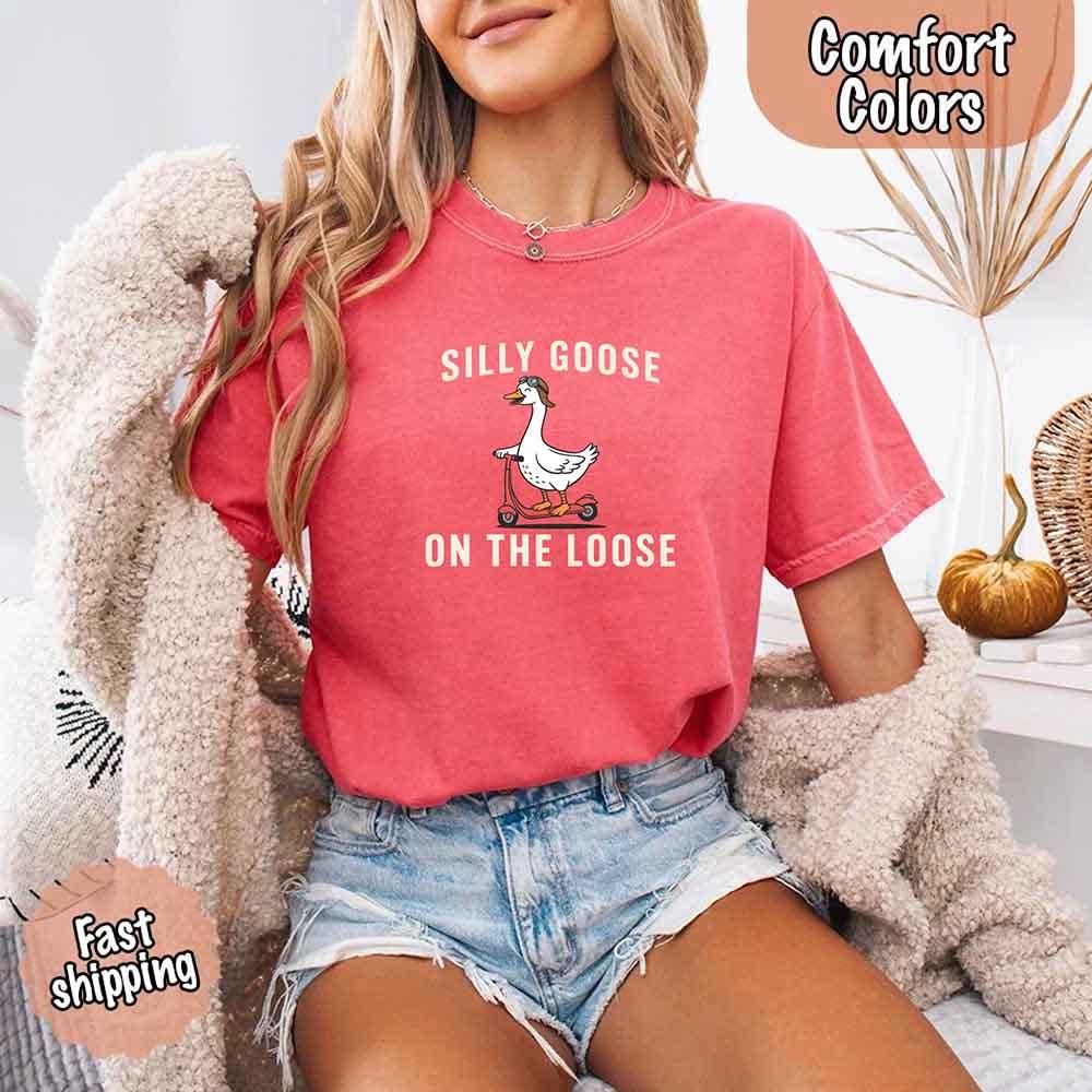 Silly Goose On The Loose Comfort Colors Tee – Funny Gift Shirt - Image 8