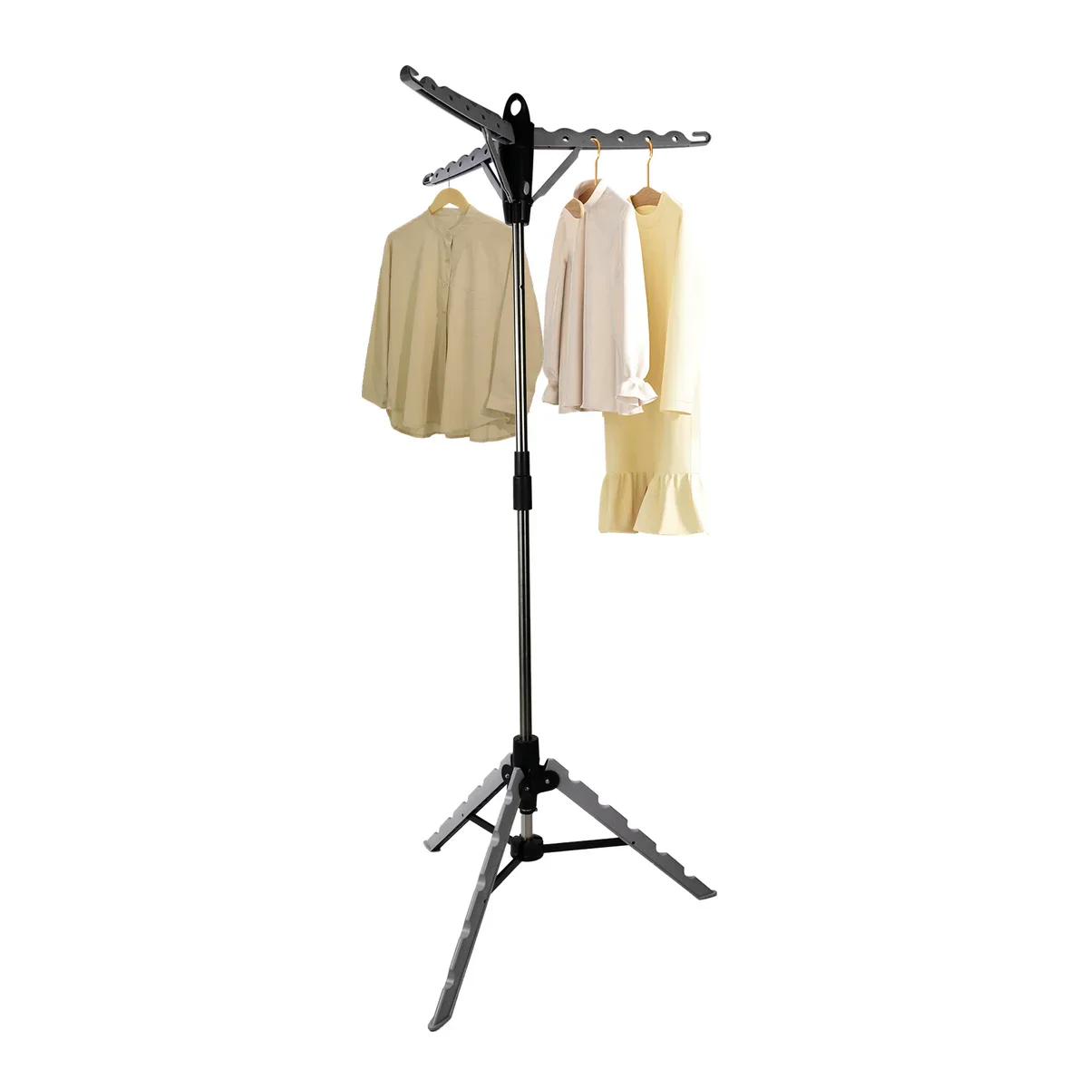 Silver Foldable Tripod Garment Drying Rack - Image 3