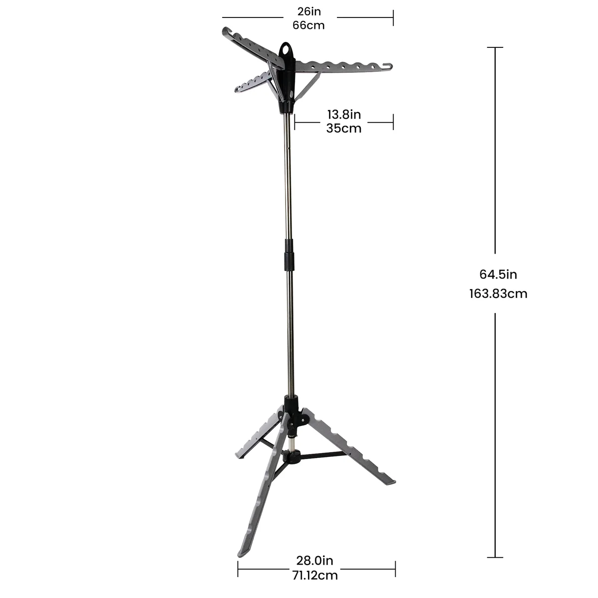 Silver Foldable Tripod Garment Drying Rack - Image 9