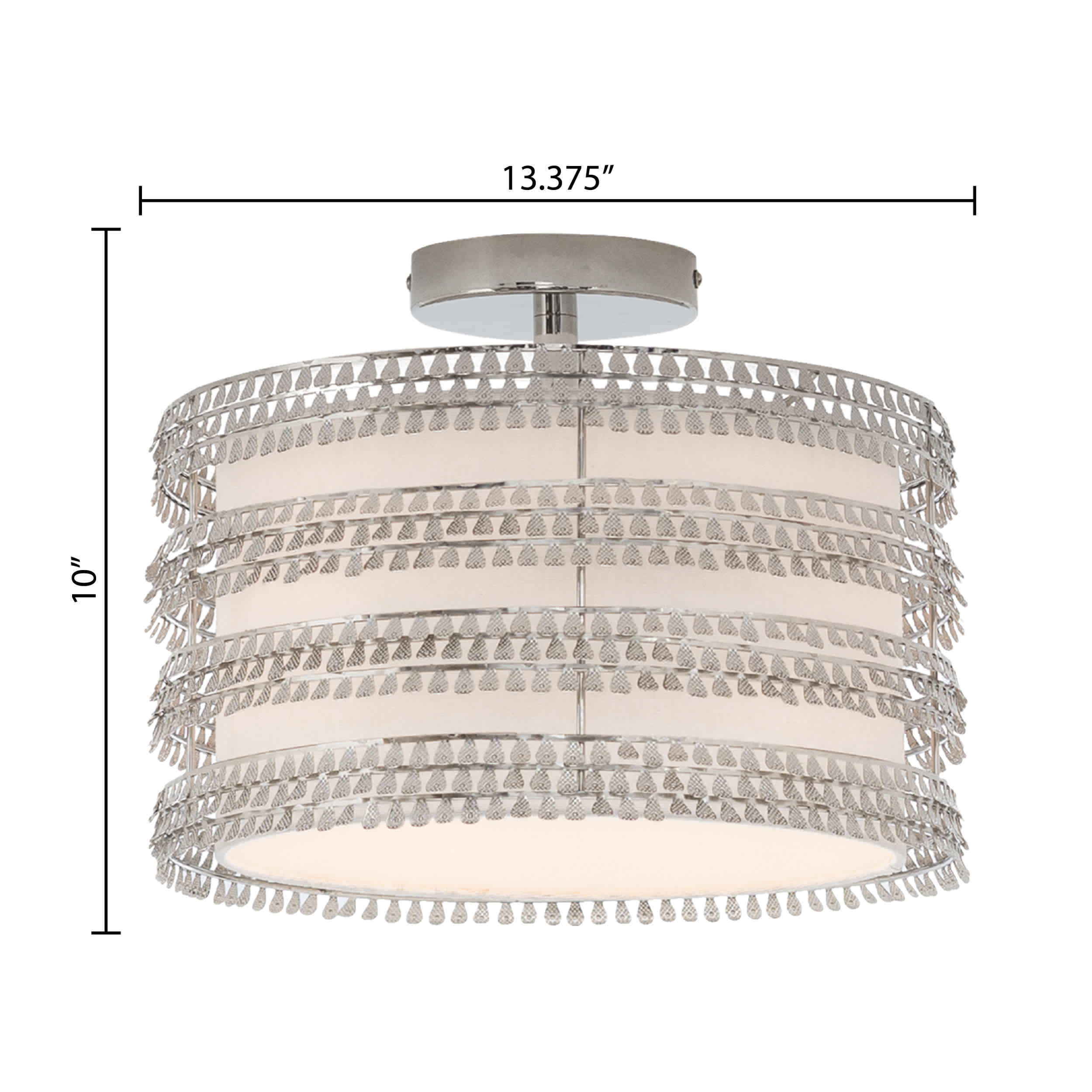 River of Goods Silver Semi-Flush Mount Ceiling Light - Image 5
