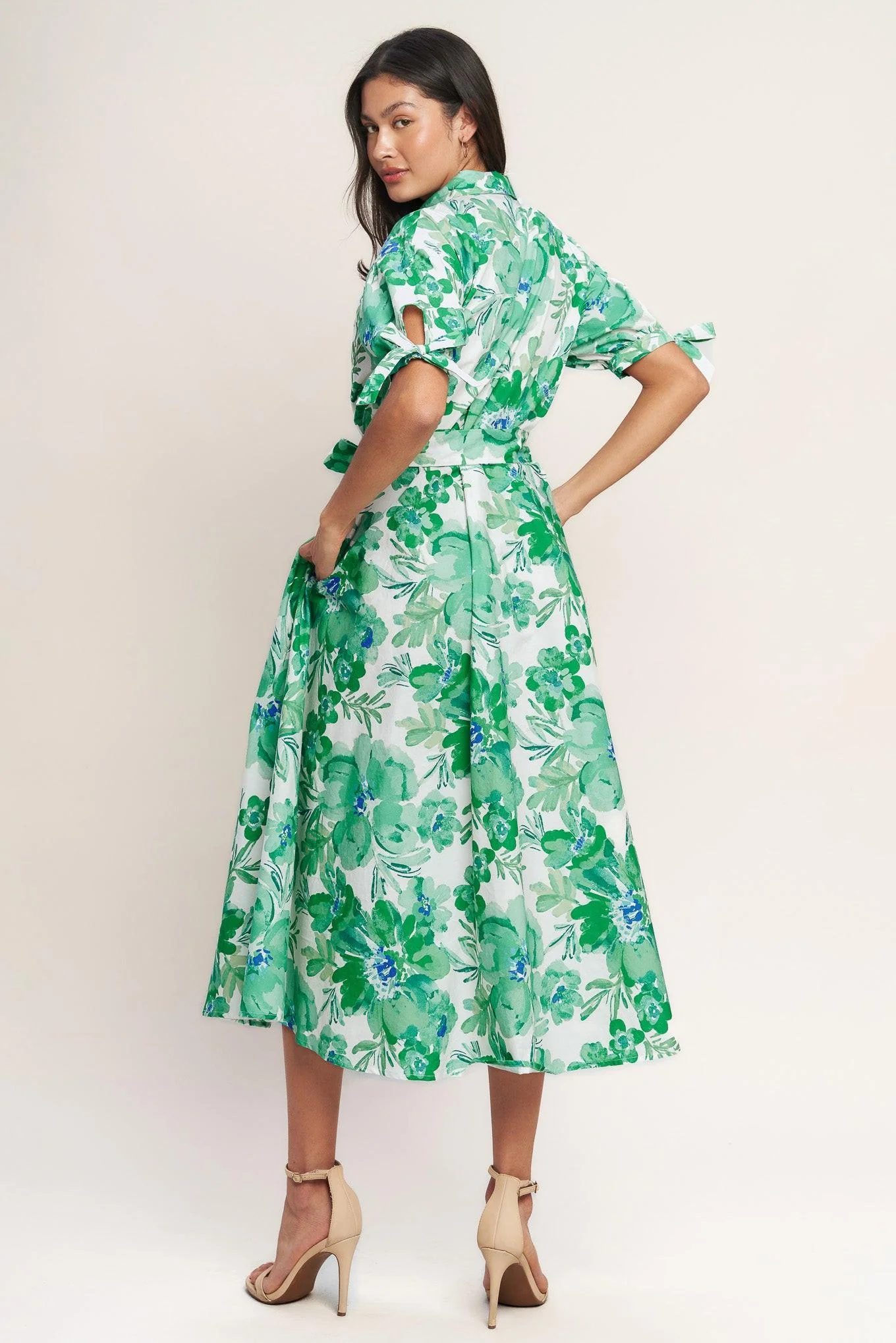 Simply in Bloom Woven Midi Shirt Dress - Image 2