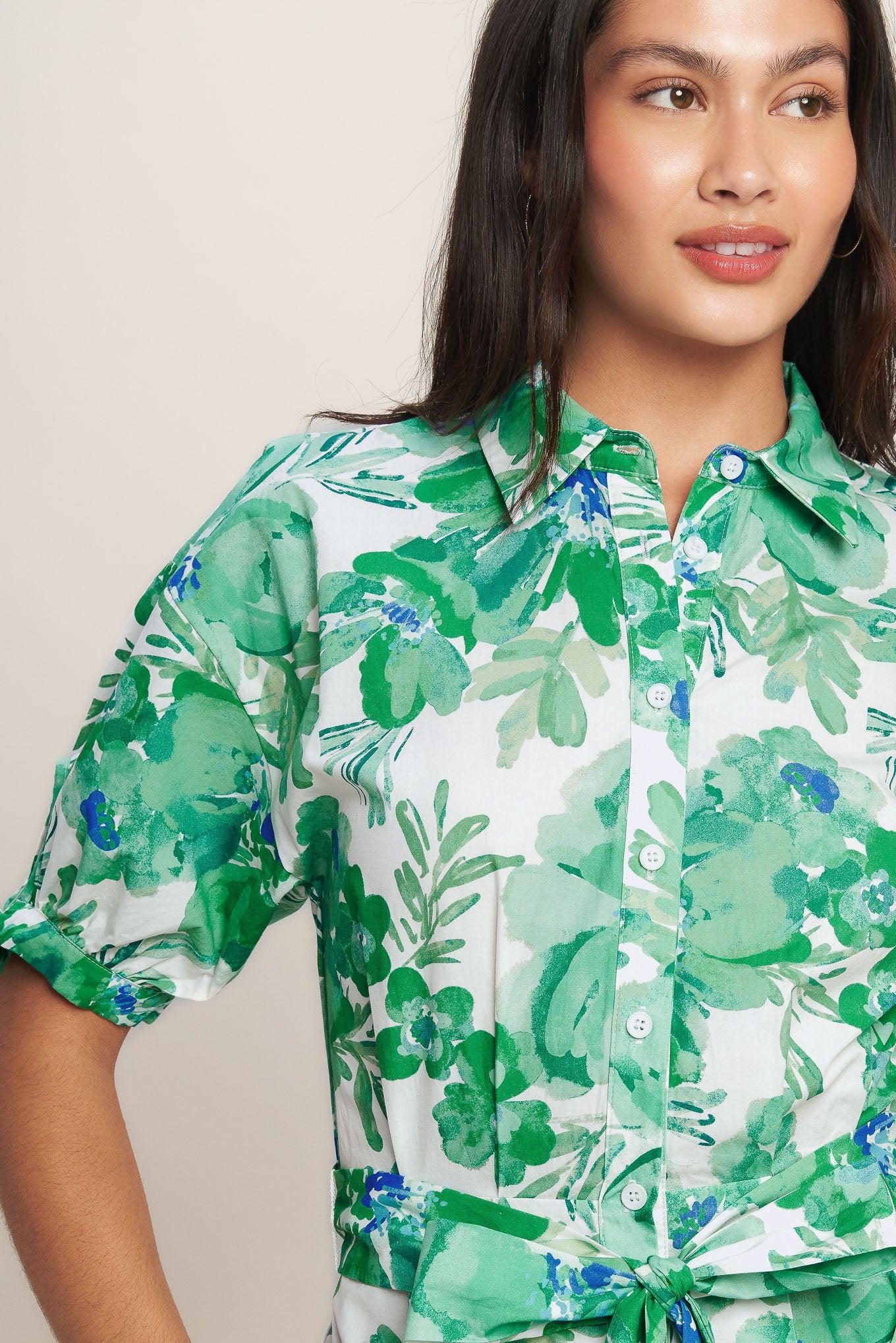 Simply in Bloom Woven Midi Shirt Dress - Image 4