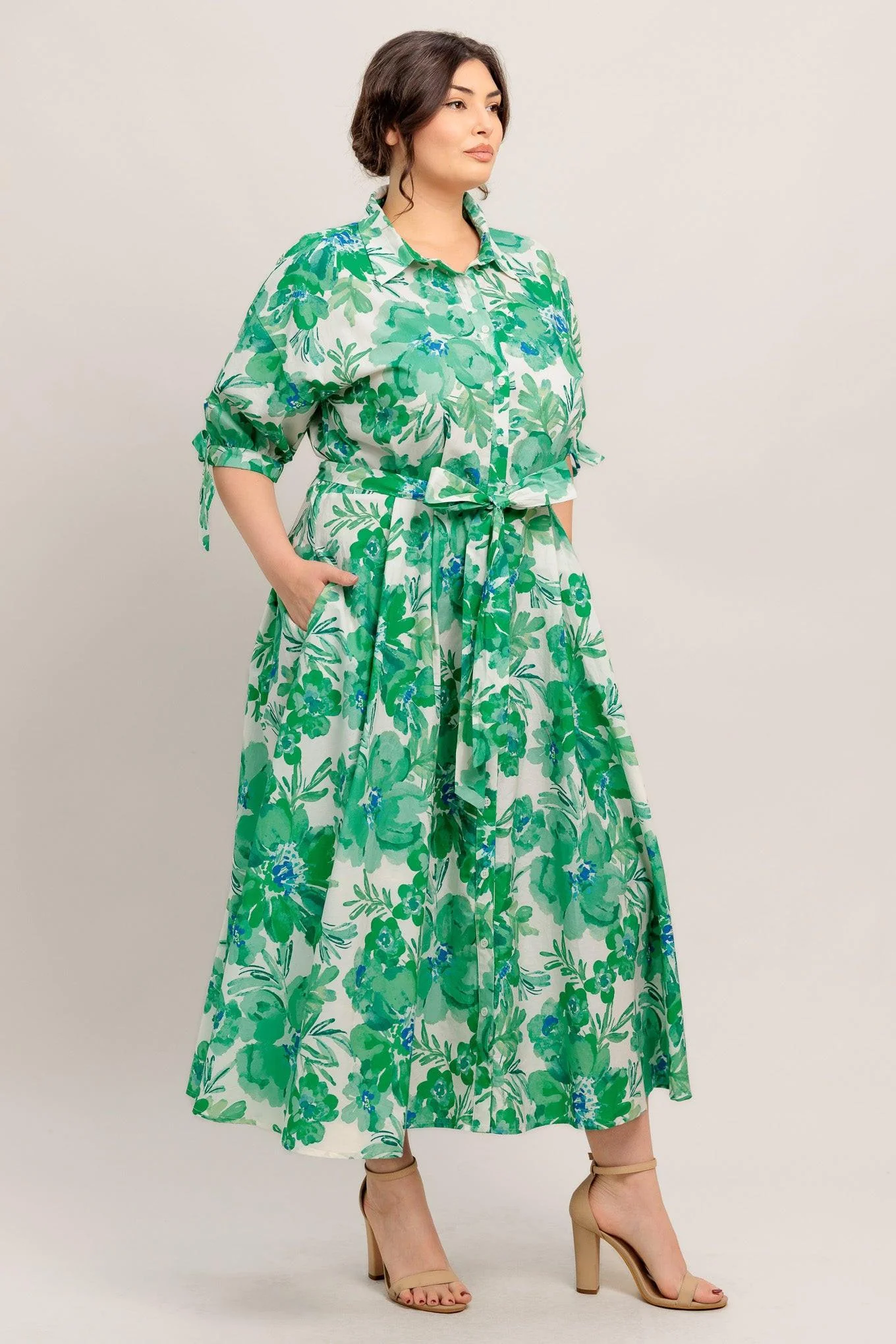Simply in Bloom Woven Midi Shirt Dress - Image 5
