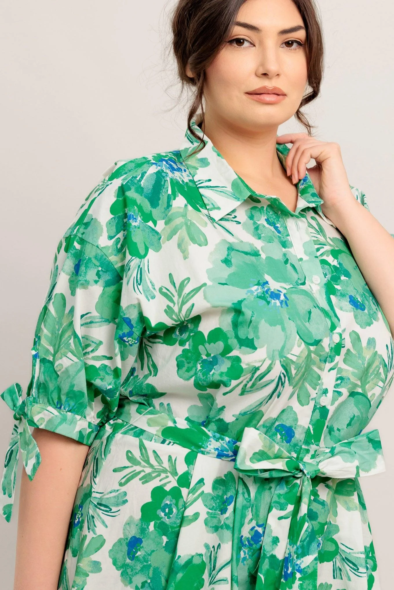Simply in Bloom Woven Midi Shirt Dress - Image 7