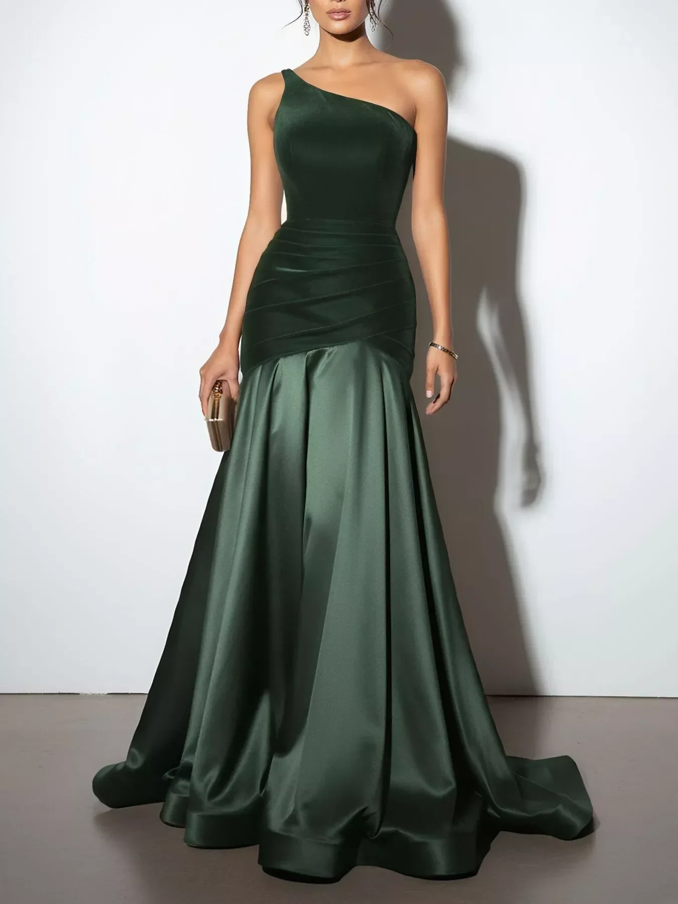 Single Shoulder Floor Length Dress - Image 3