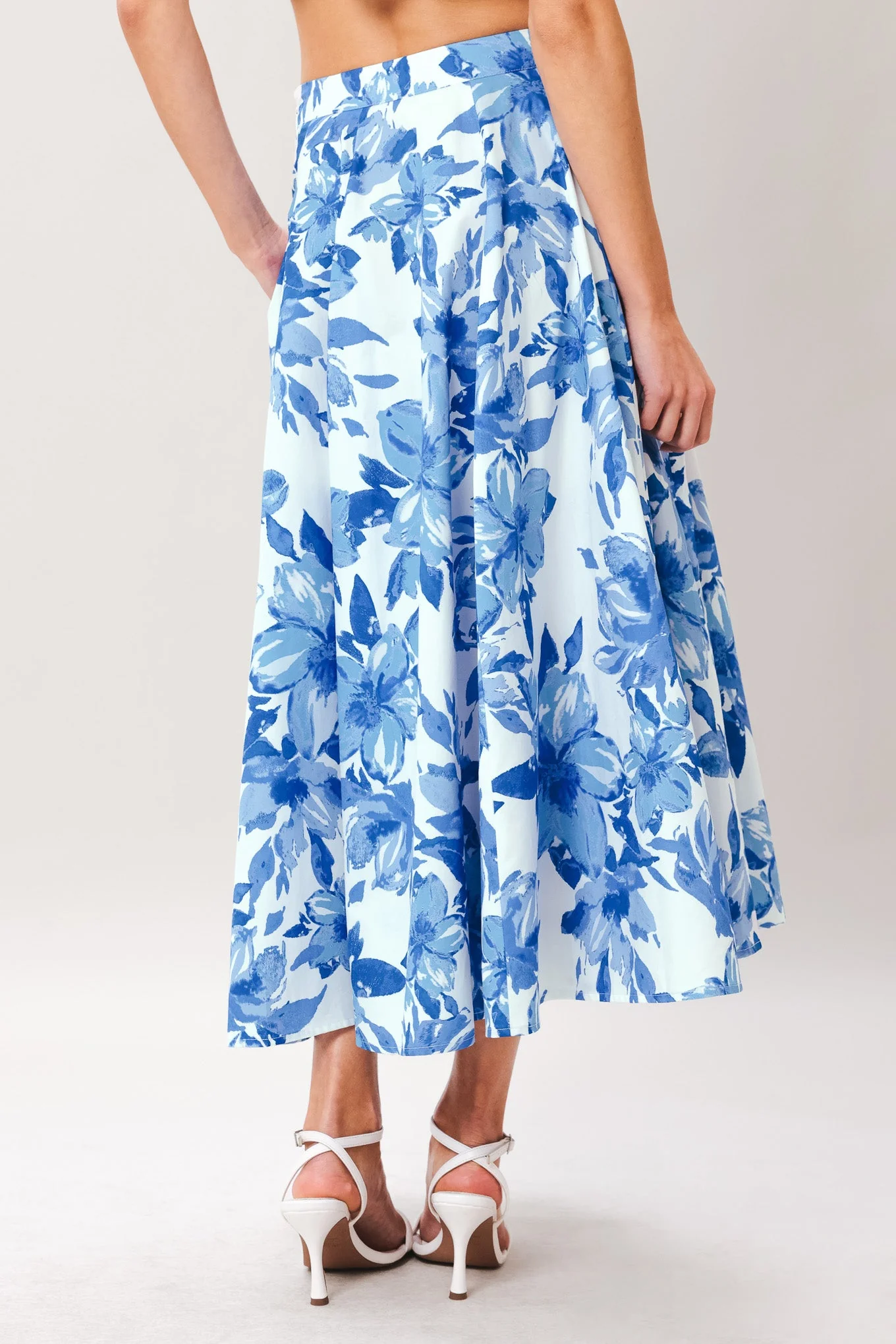 Sky Blossom Woven Full Circle Skirt - Image 5