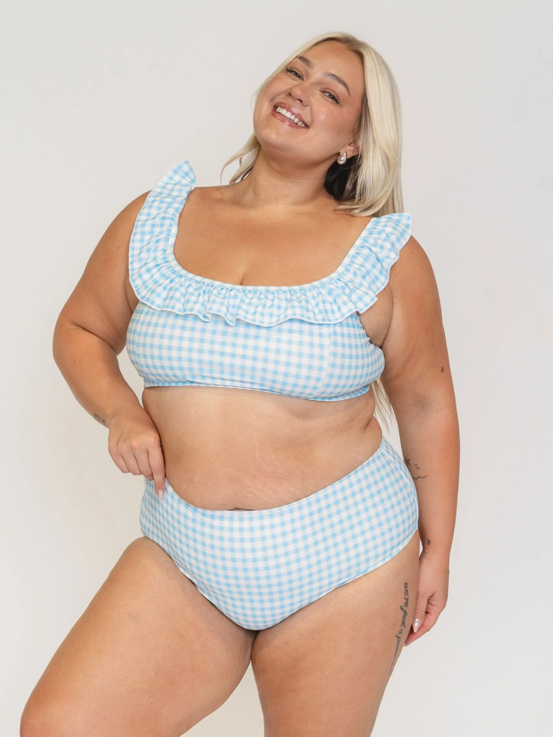 Sky Gingham High-Waist Bottom - Image 6