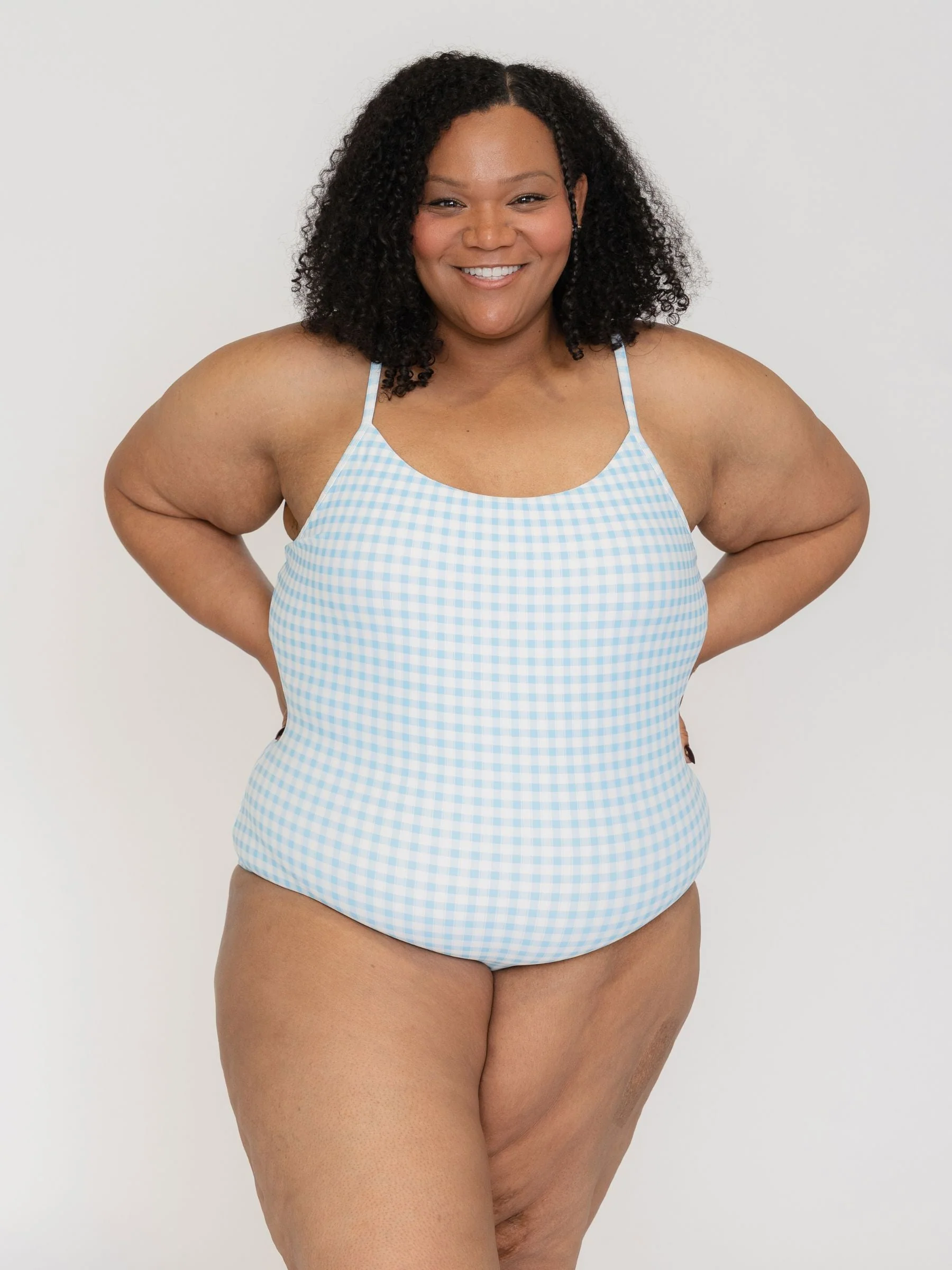 Sky Gingham Tank One-Piece - Image 8