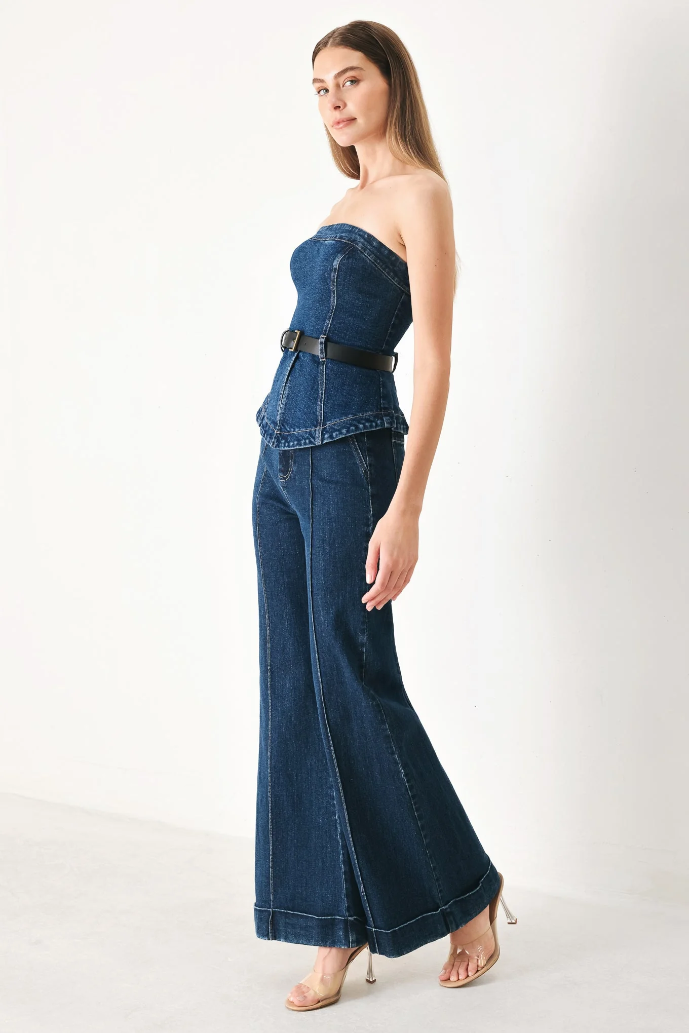 Skyline Flare Denim Tube Top - Image 3