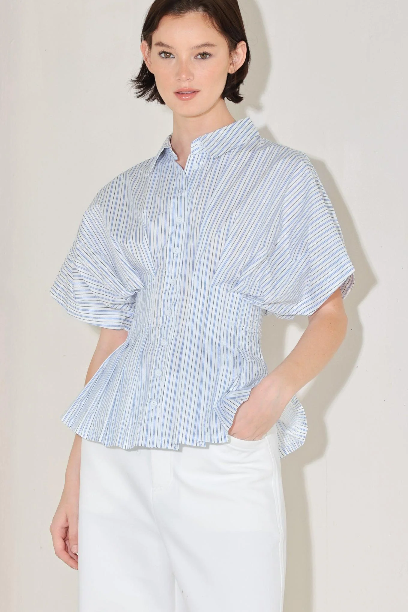 Skyline Stripe Woven Top - Image 6