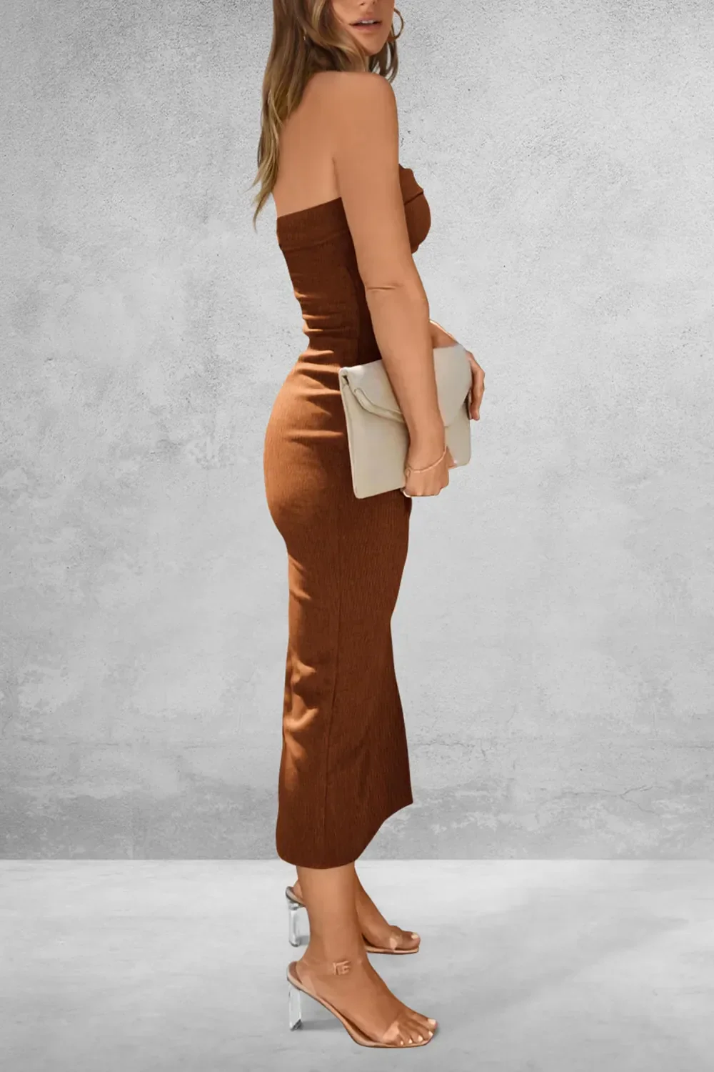Slit Tube Midi Dress - Image 4