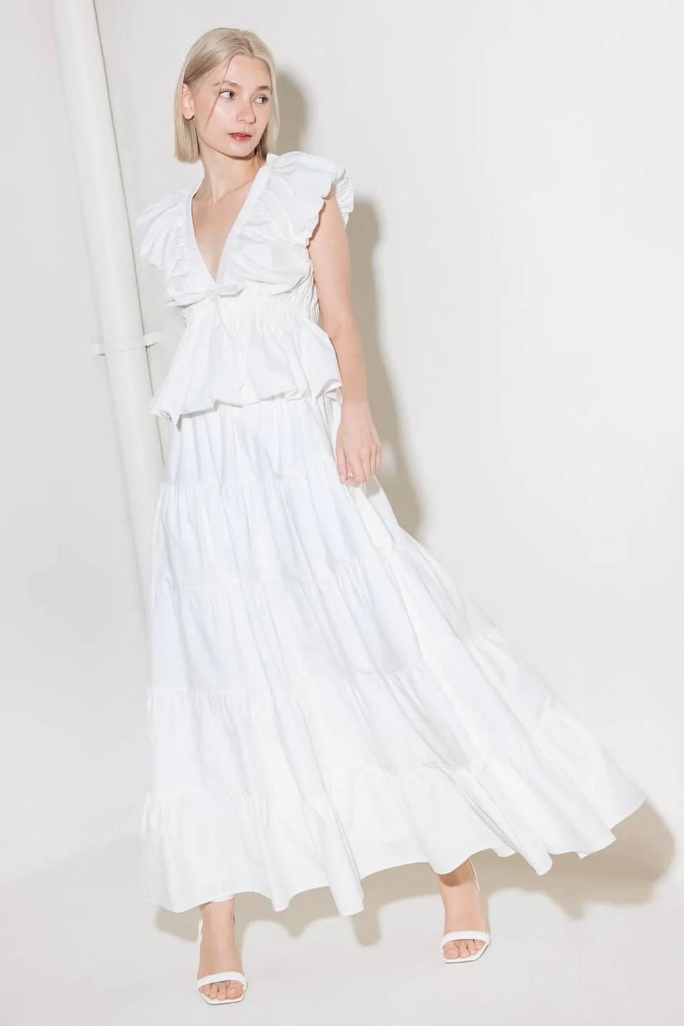 Slow Down in White Woven Maxi Skirt - Image 5