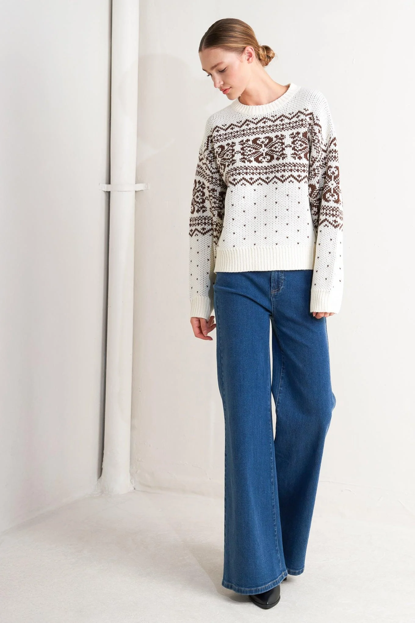 Snowflake Glam Pullover Sweater Top - Image 3