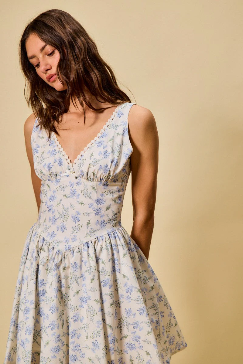 SO ME Floral Print Fit and Flare Dress - Image 3