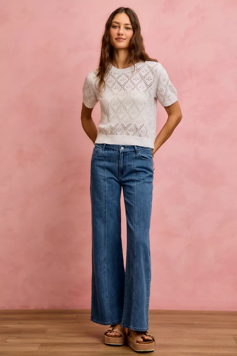 SO ME Seam Detail Mid Rise Stretch Denim Jeans - Image 11