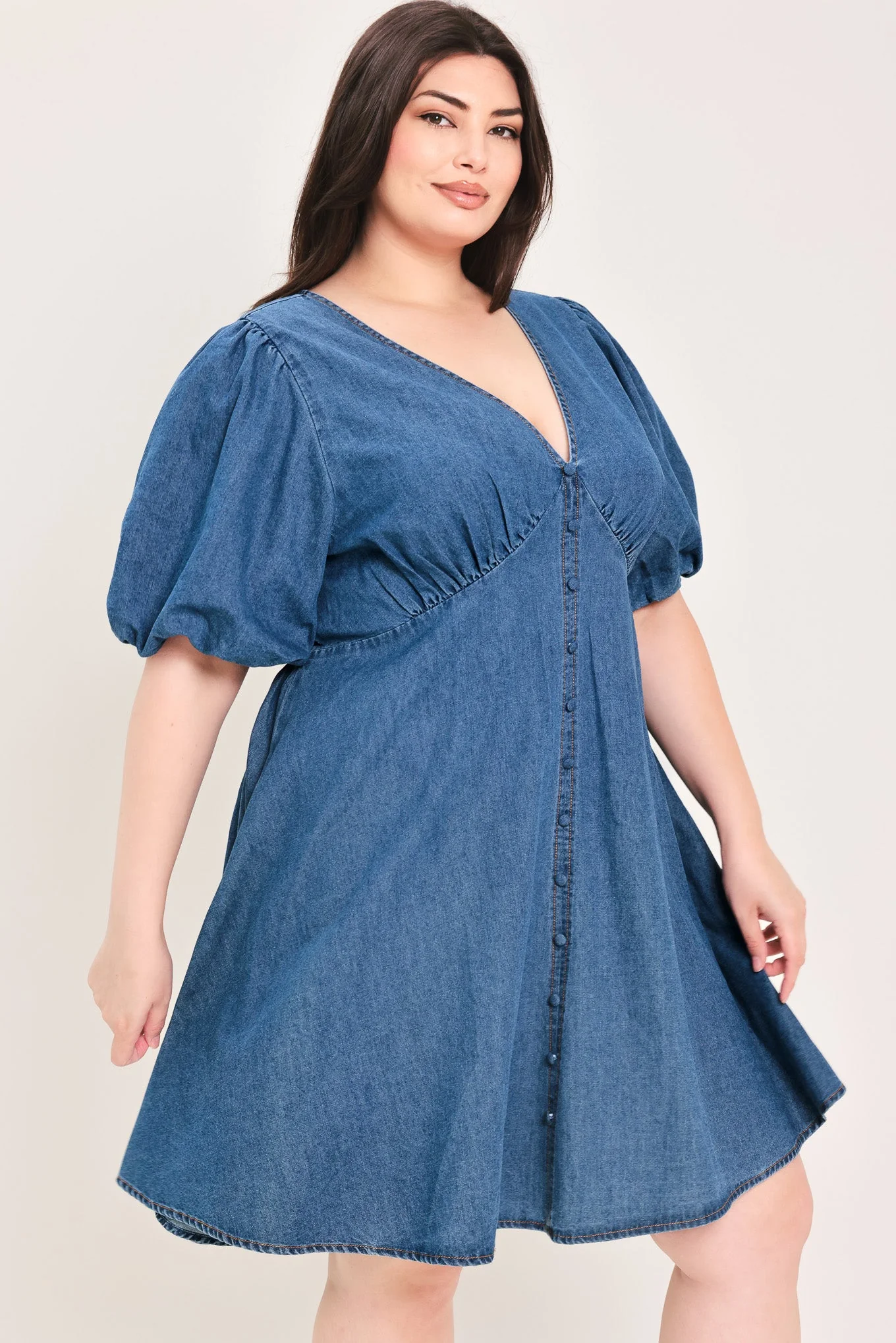 Soft Girl Denim Mini Dress - Image 10