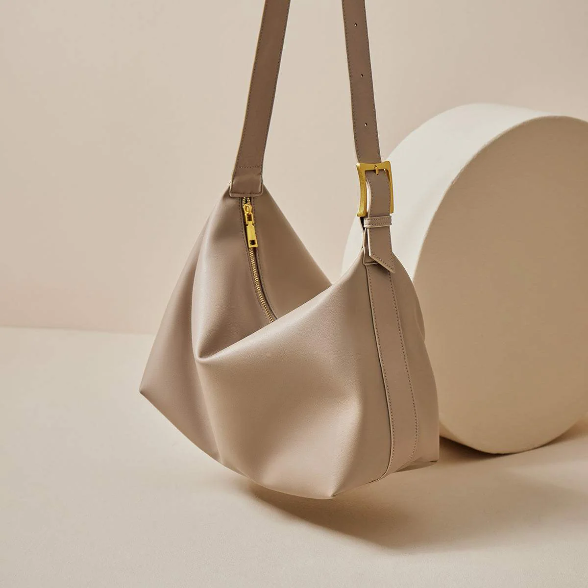 Soft Leather Slouch Shoulder Hobo Bag - Image 22