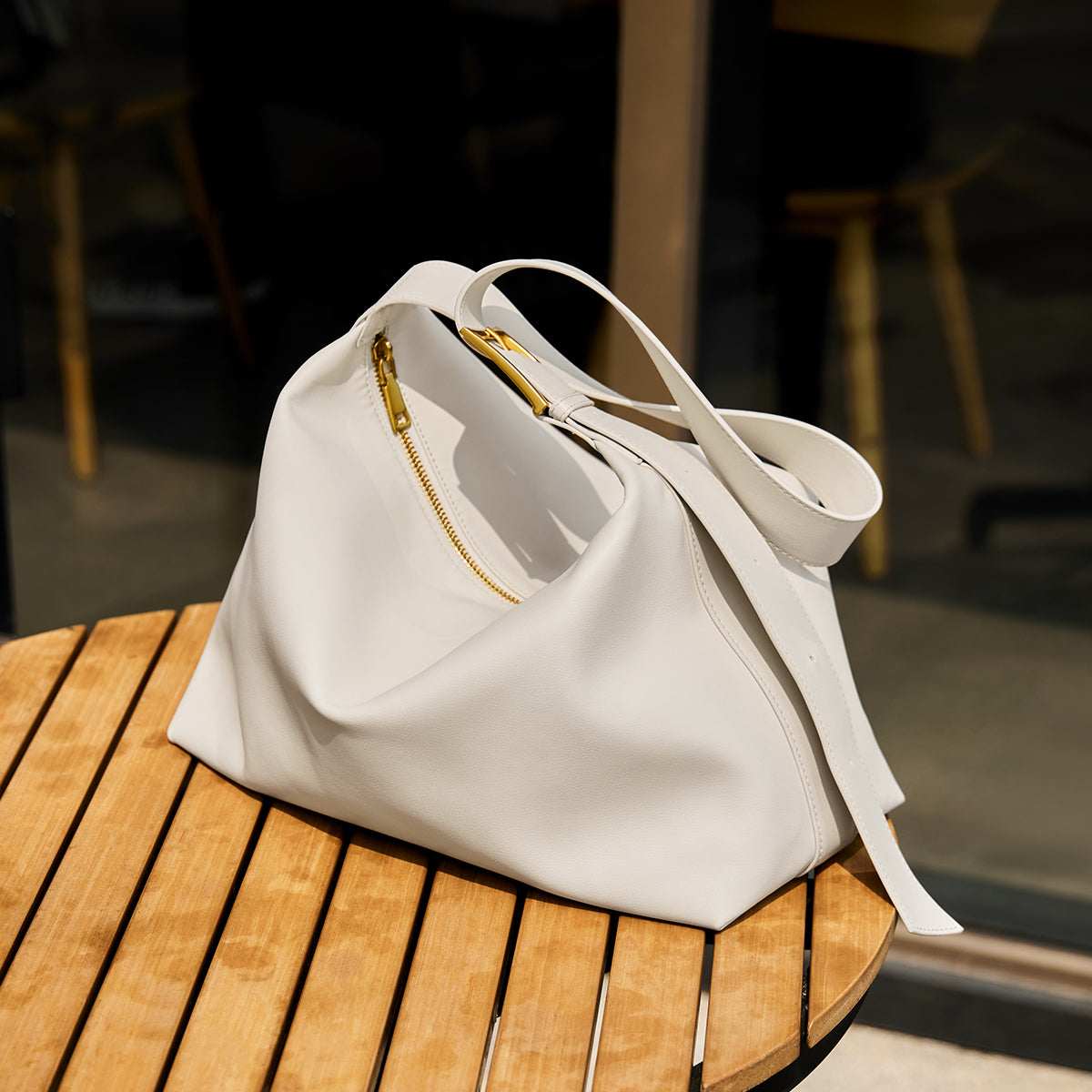 Soft Leather Slouch Shoulder Hobo Bag - Image 26