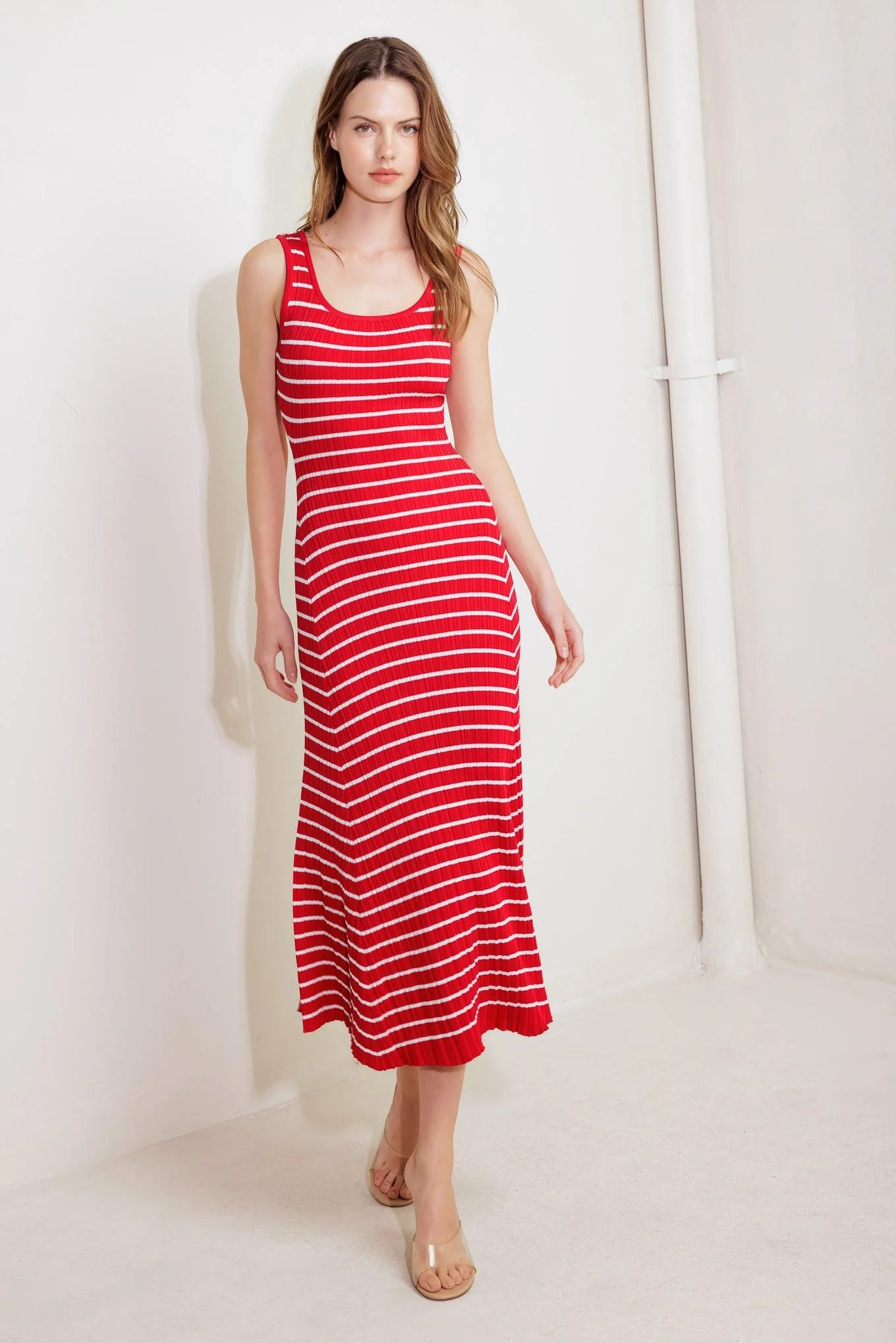 Soft Side of Red Knit Midi Dress - Image 4