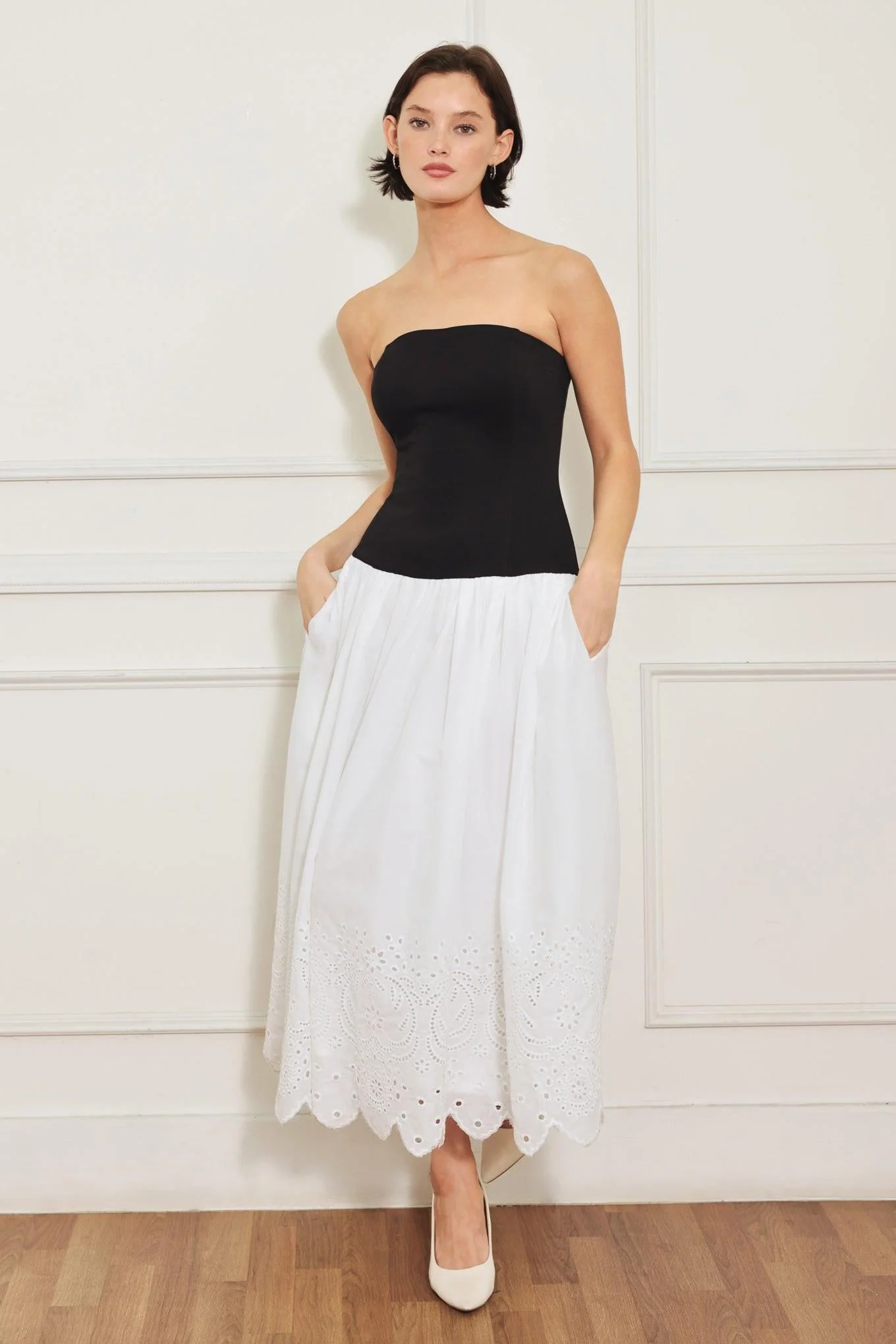 Soft Spoken Beauty Knit Woven Midi Dress - Image 7