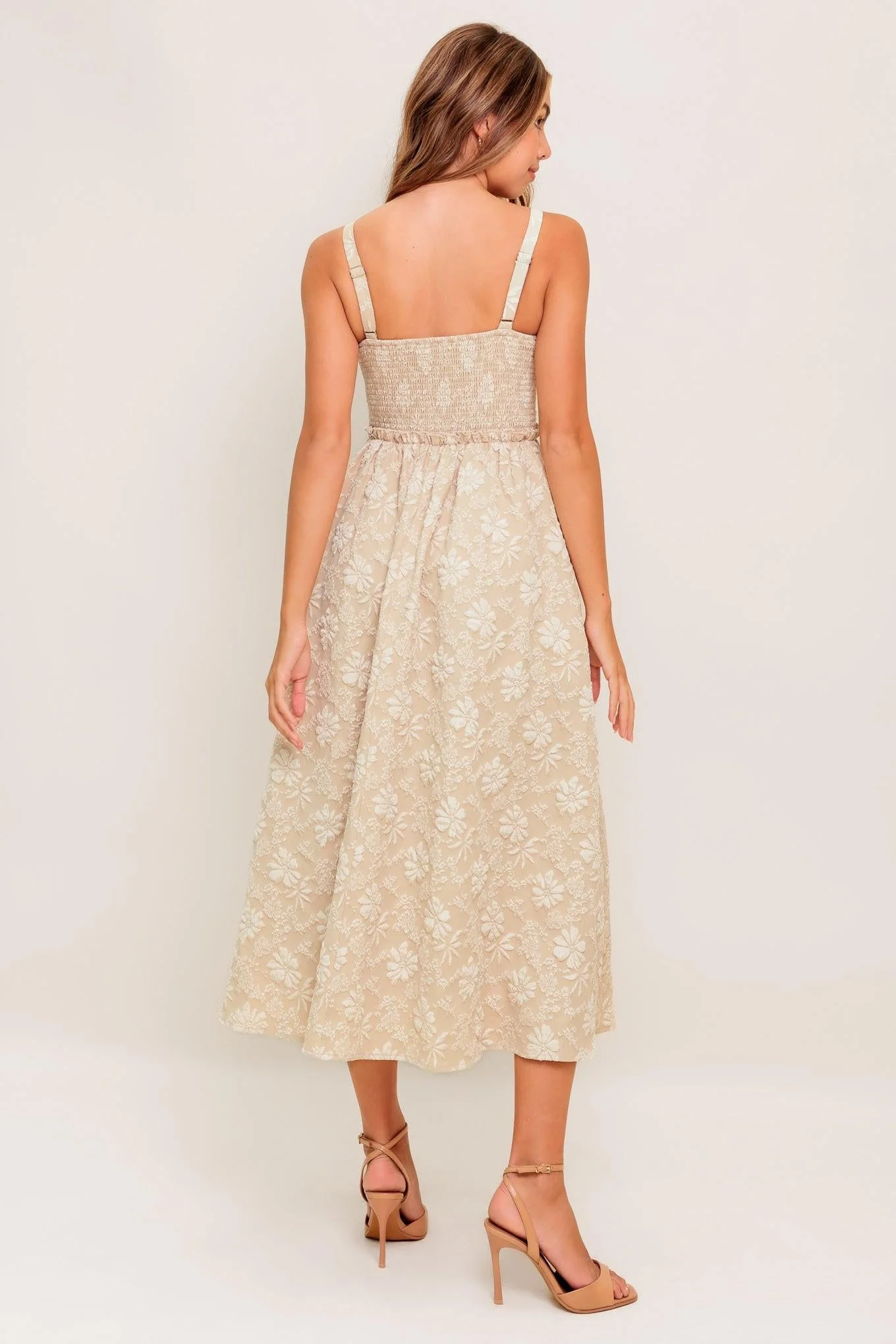Soft Sunset Story Woven Midi Dress - Image 6