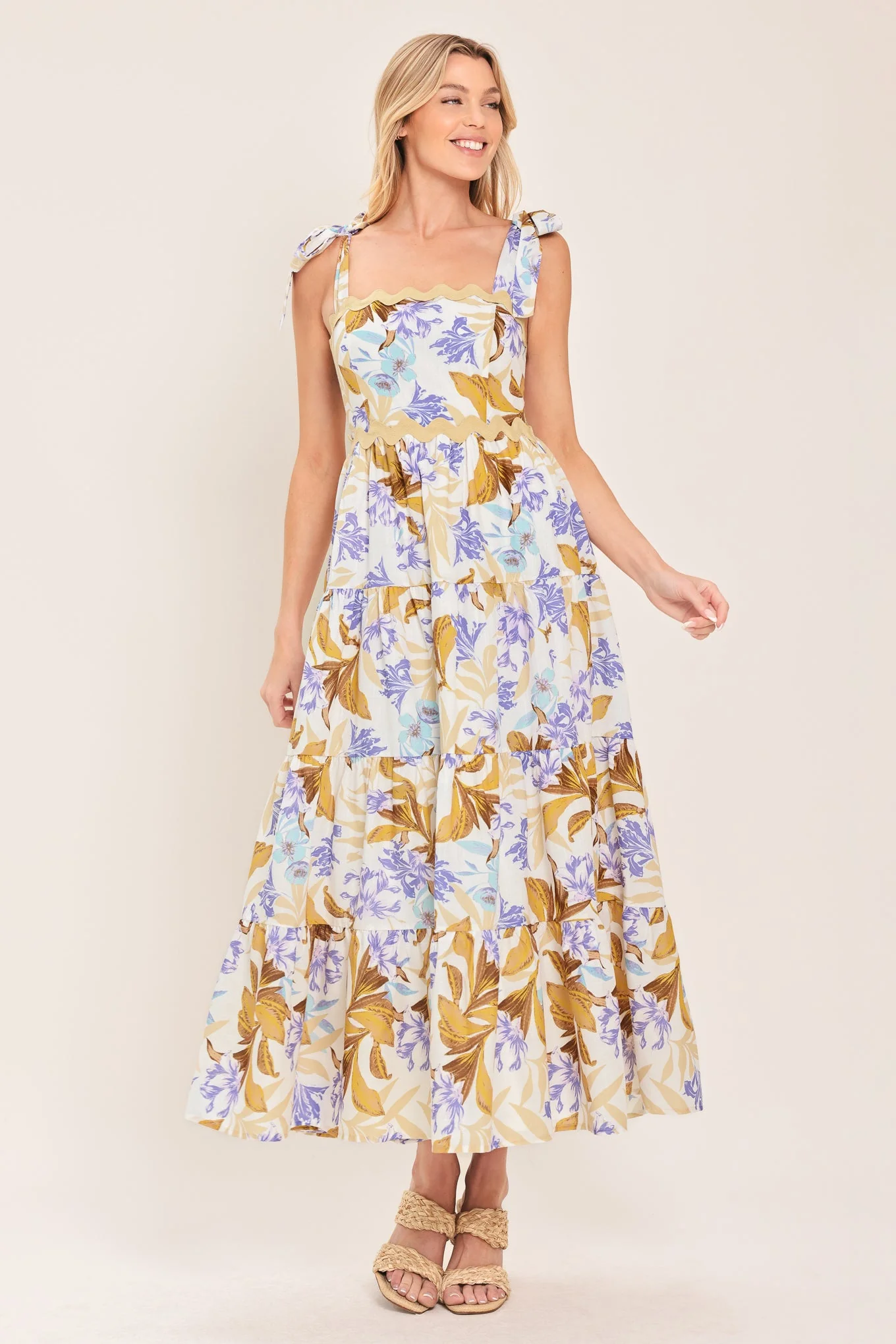 Softly Sunkissed Woven Midi Dress - Image 3
