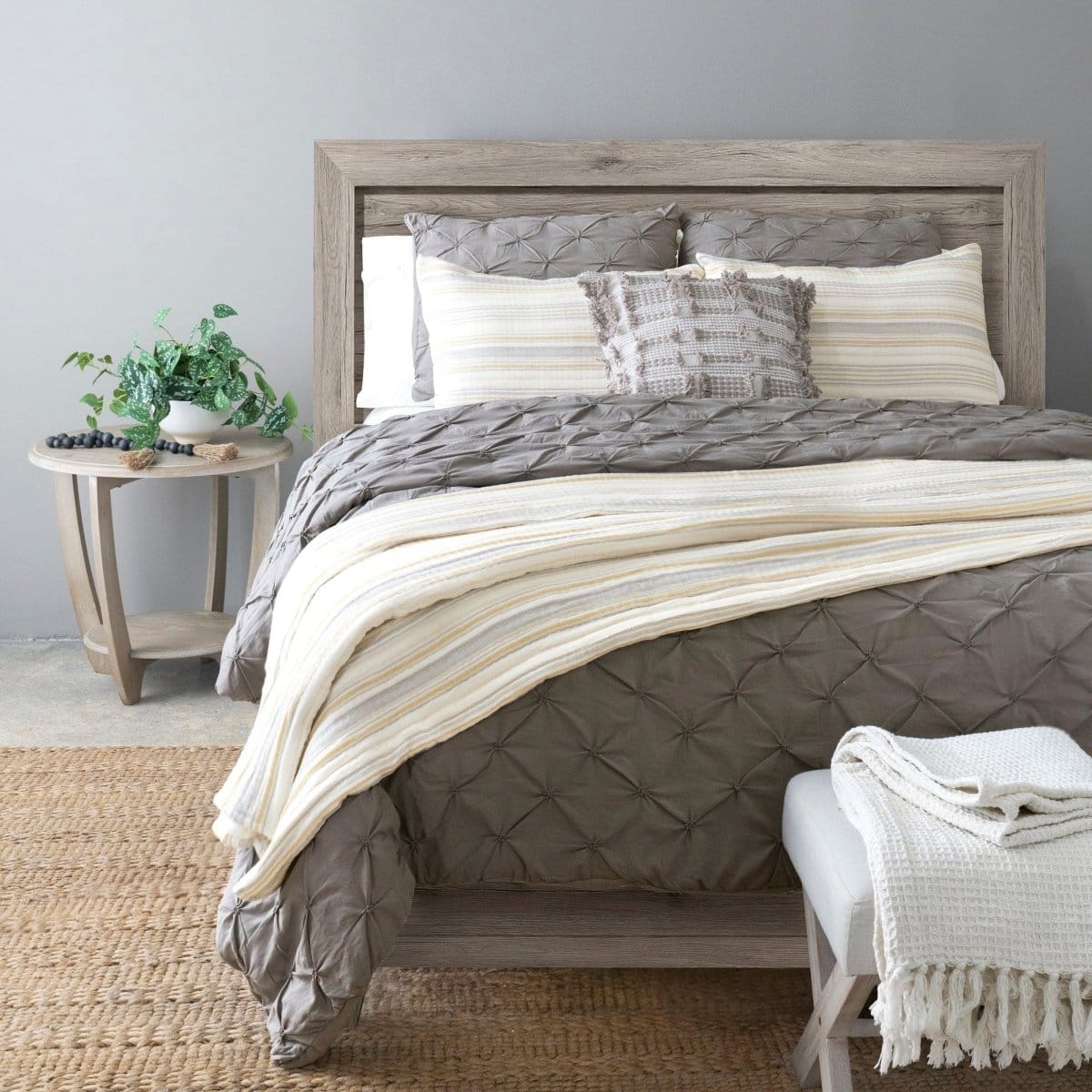 Solange Stripe Kantha Pick Stitch Yarn Dyed Cotton Woven Quilt/Coverlet Set - Image 7