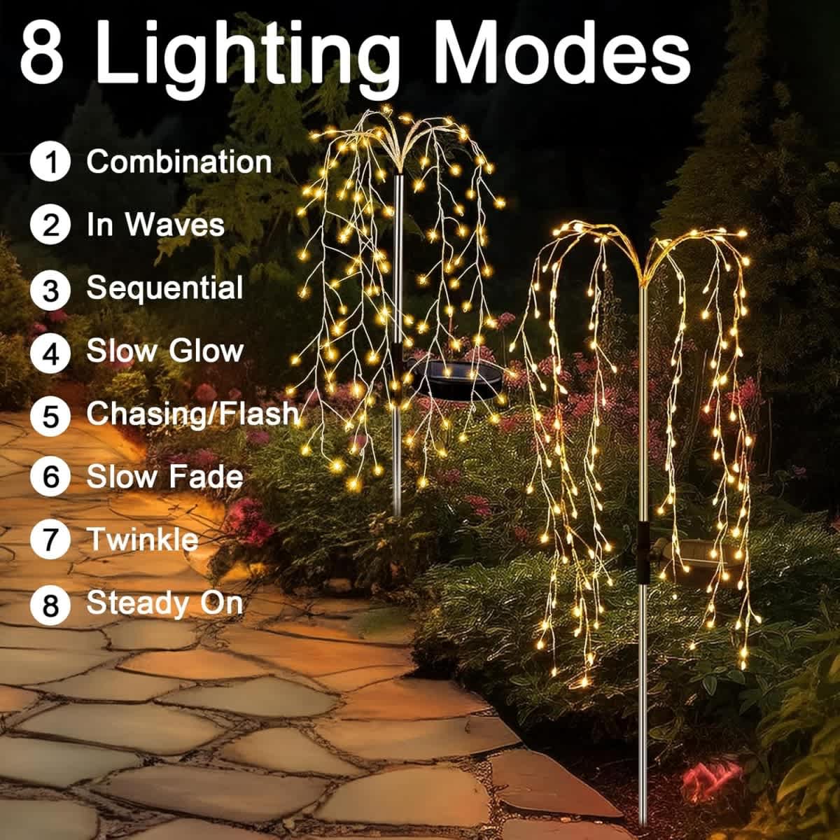 Solar Willow Tree Pathway Lights(2/4/8/Pack) - Image 14