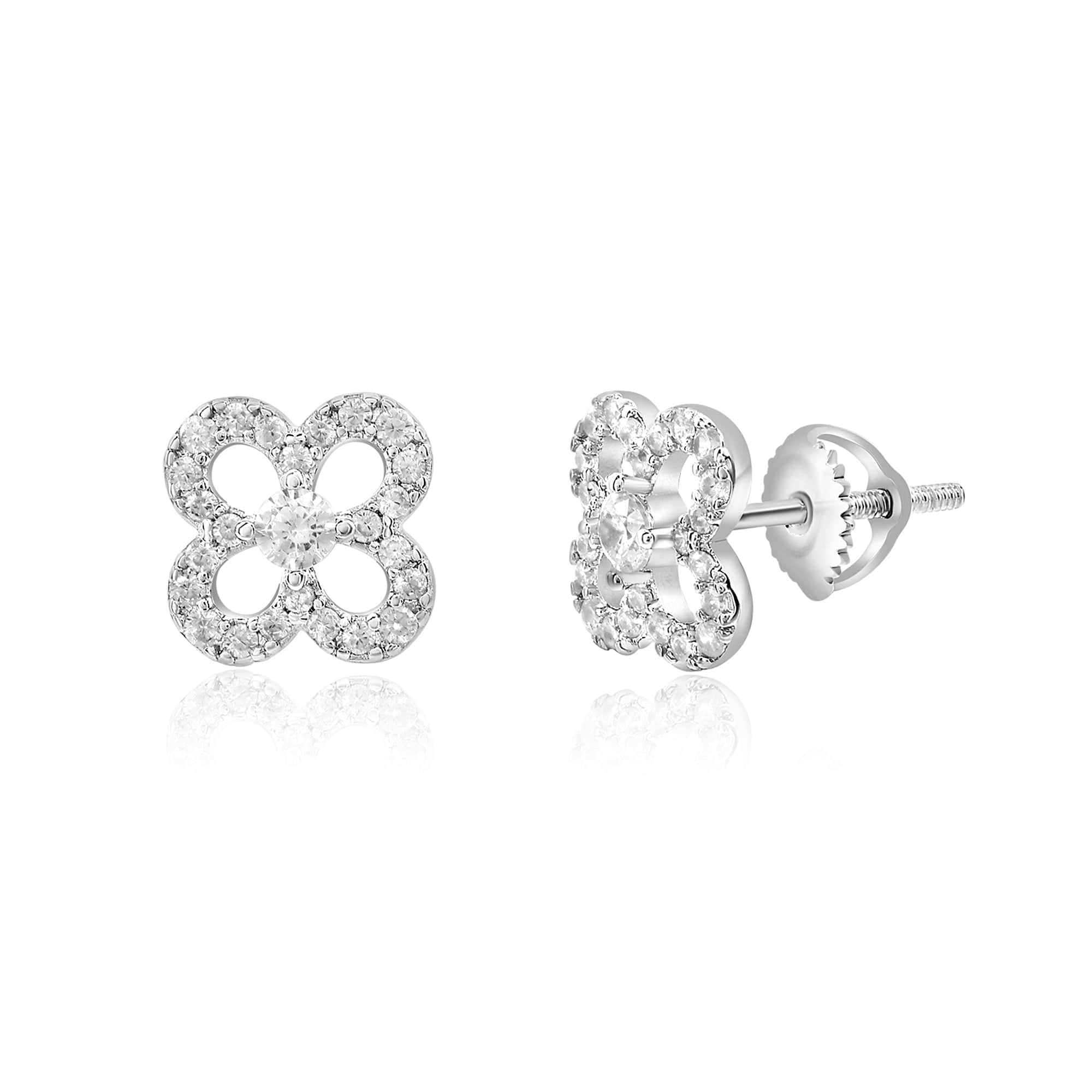 Solid 925 Sterling Silver Crystal Earrings - Image 2